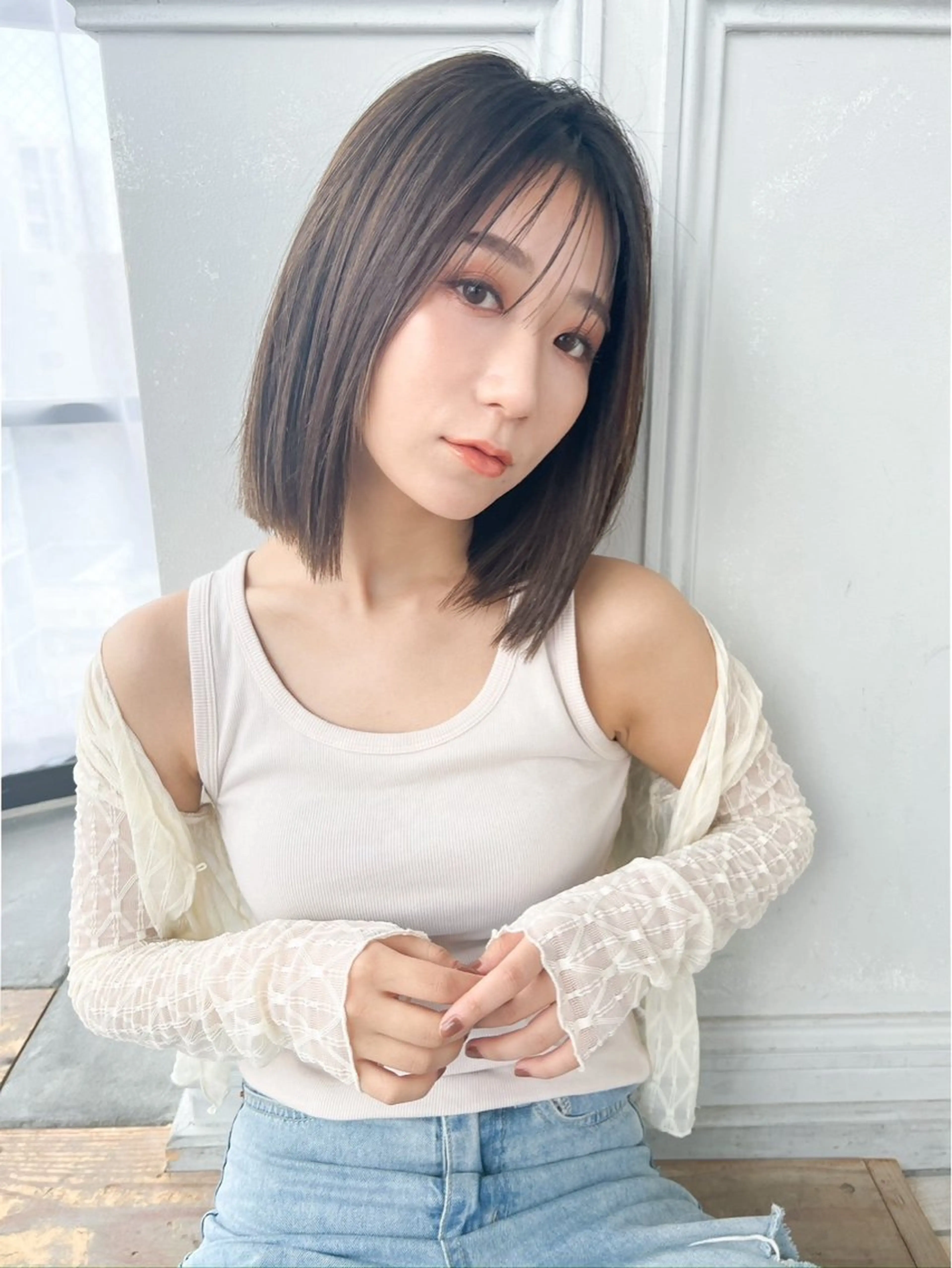 ミディアム 宇川 湧也のヘアスタイル