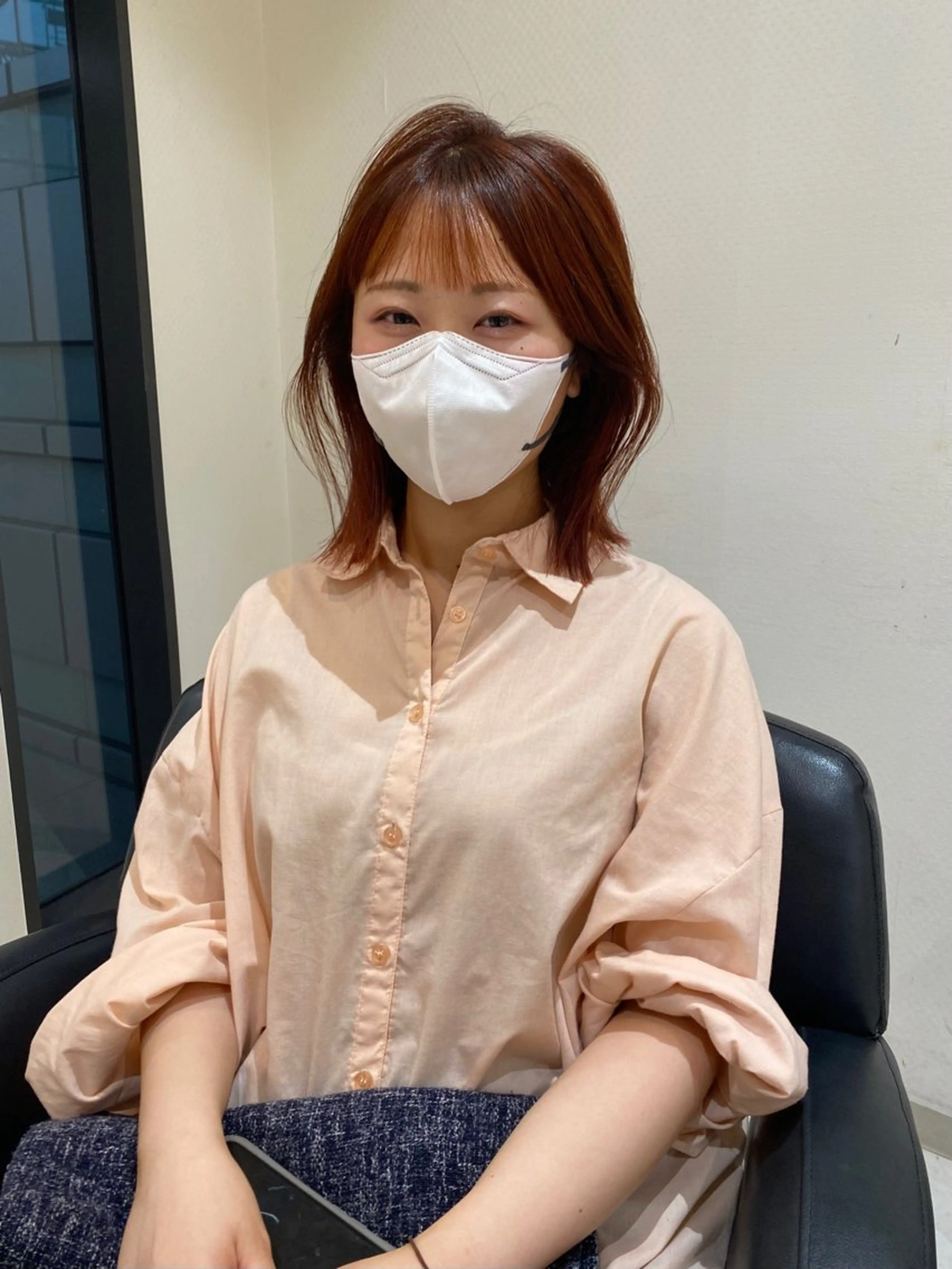 ショート カラー パーマ オレンジ 縮毛矯正 カット ヘアカラー 縮毛矯正 トリートメント mai / linoah˚✧のヘアスタイル