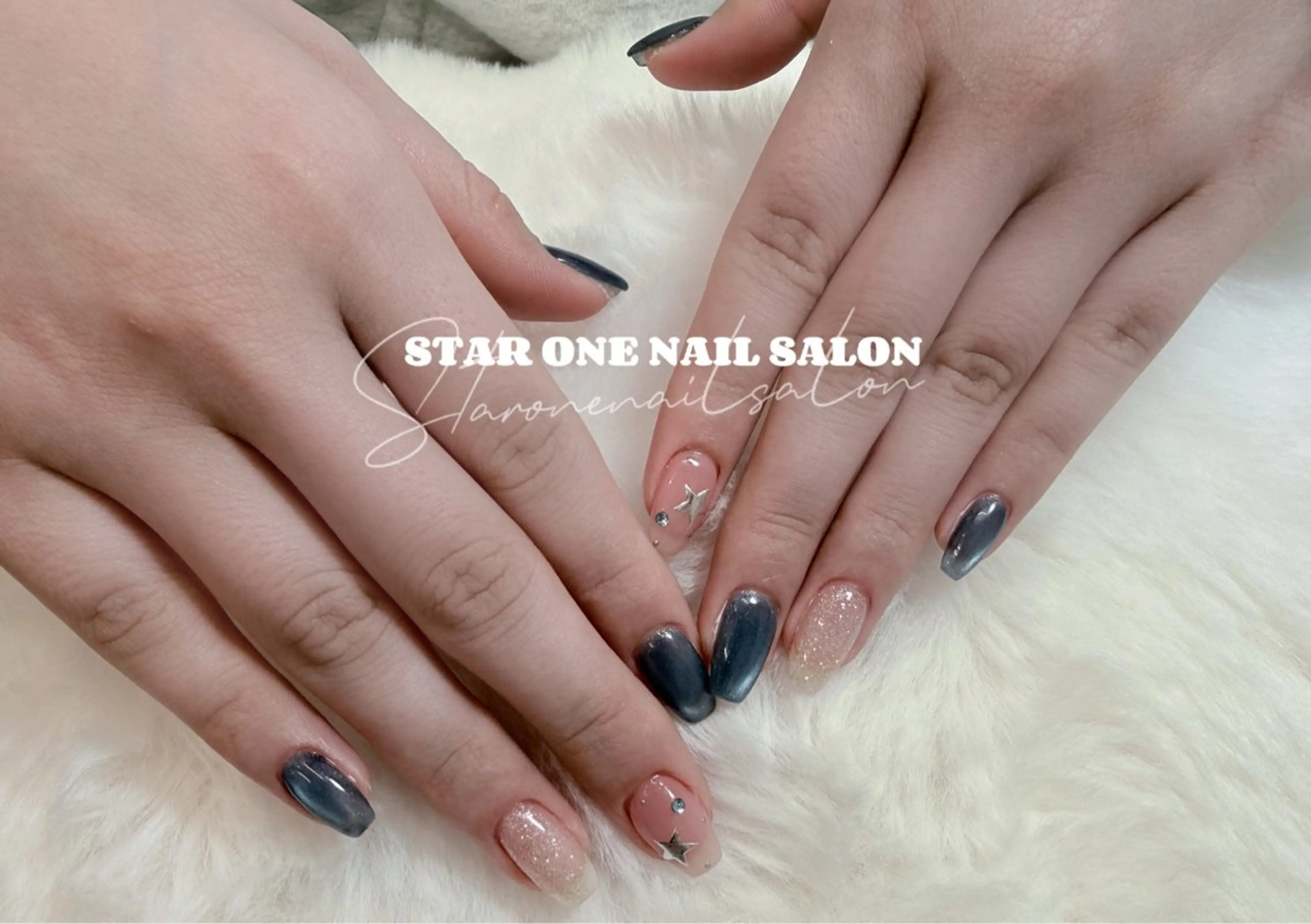 ネイル ハンドネイル 星 あみのネイルデザイン