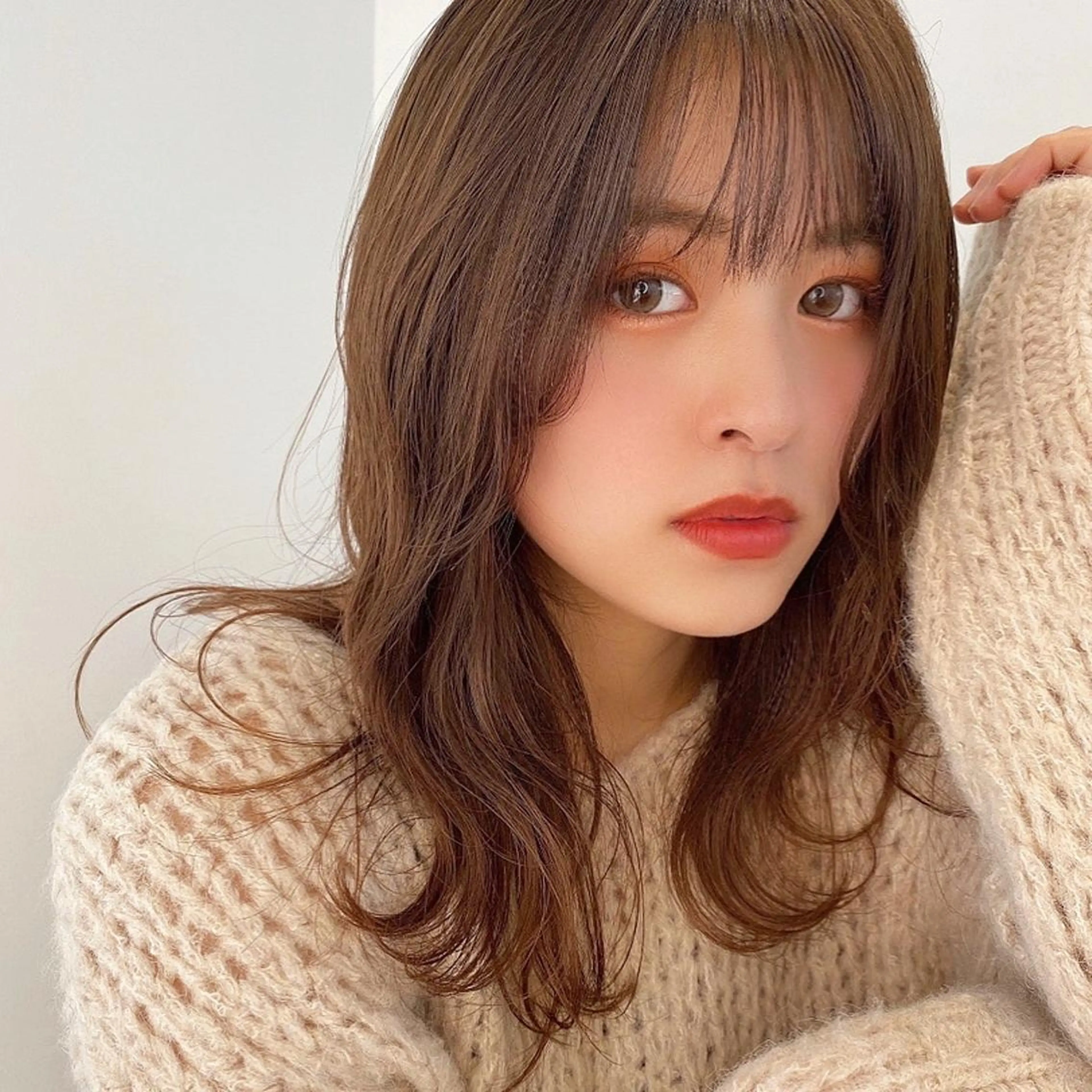 セミロング カラー ヘアアレンジ カット ヘアカラー トリートメント 対馬 粘音のヘアスタイル