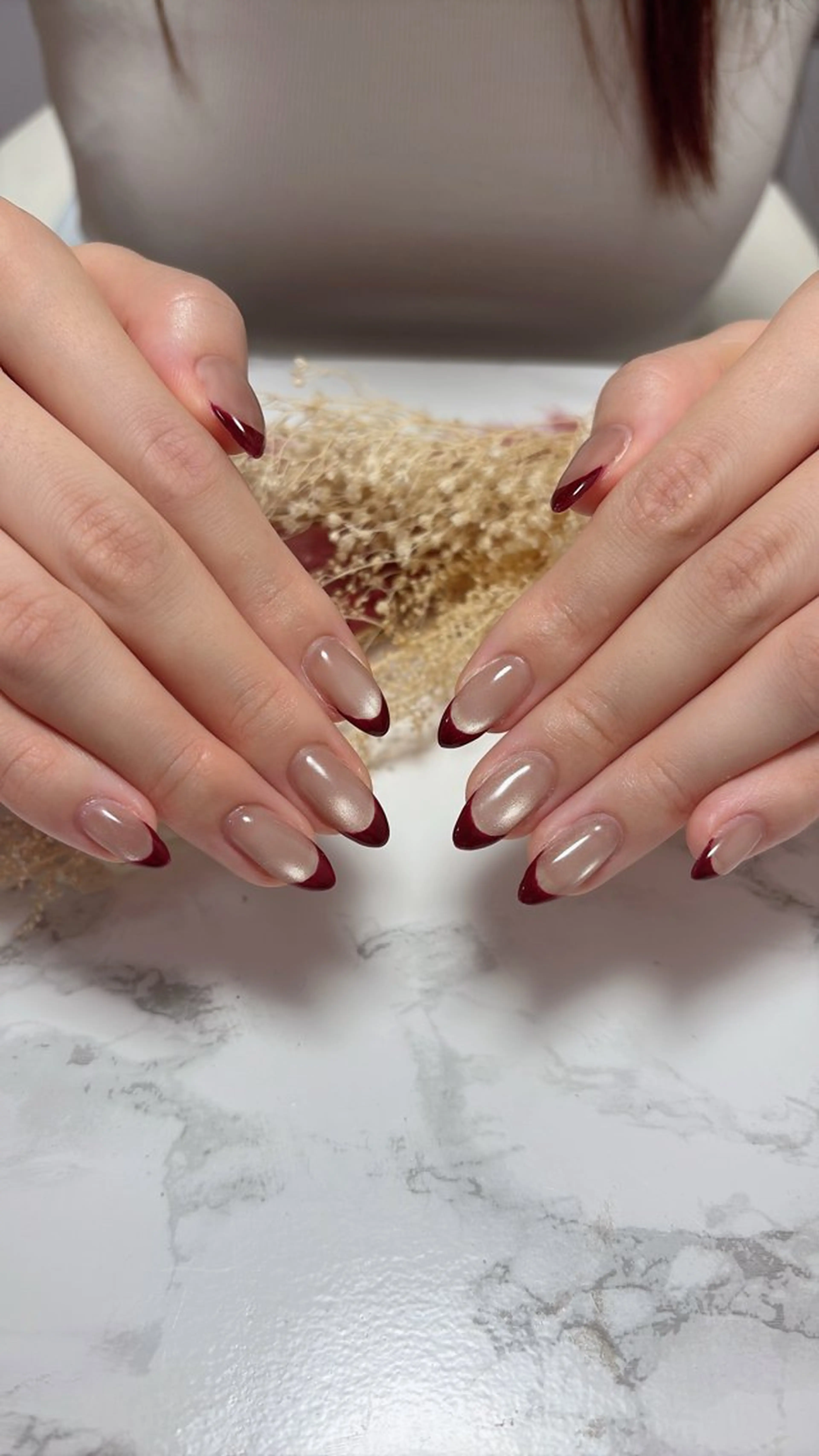 ネイル ハンドネイル はな💎ネイル ワンホン、長さ出しのネイルデザイン