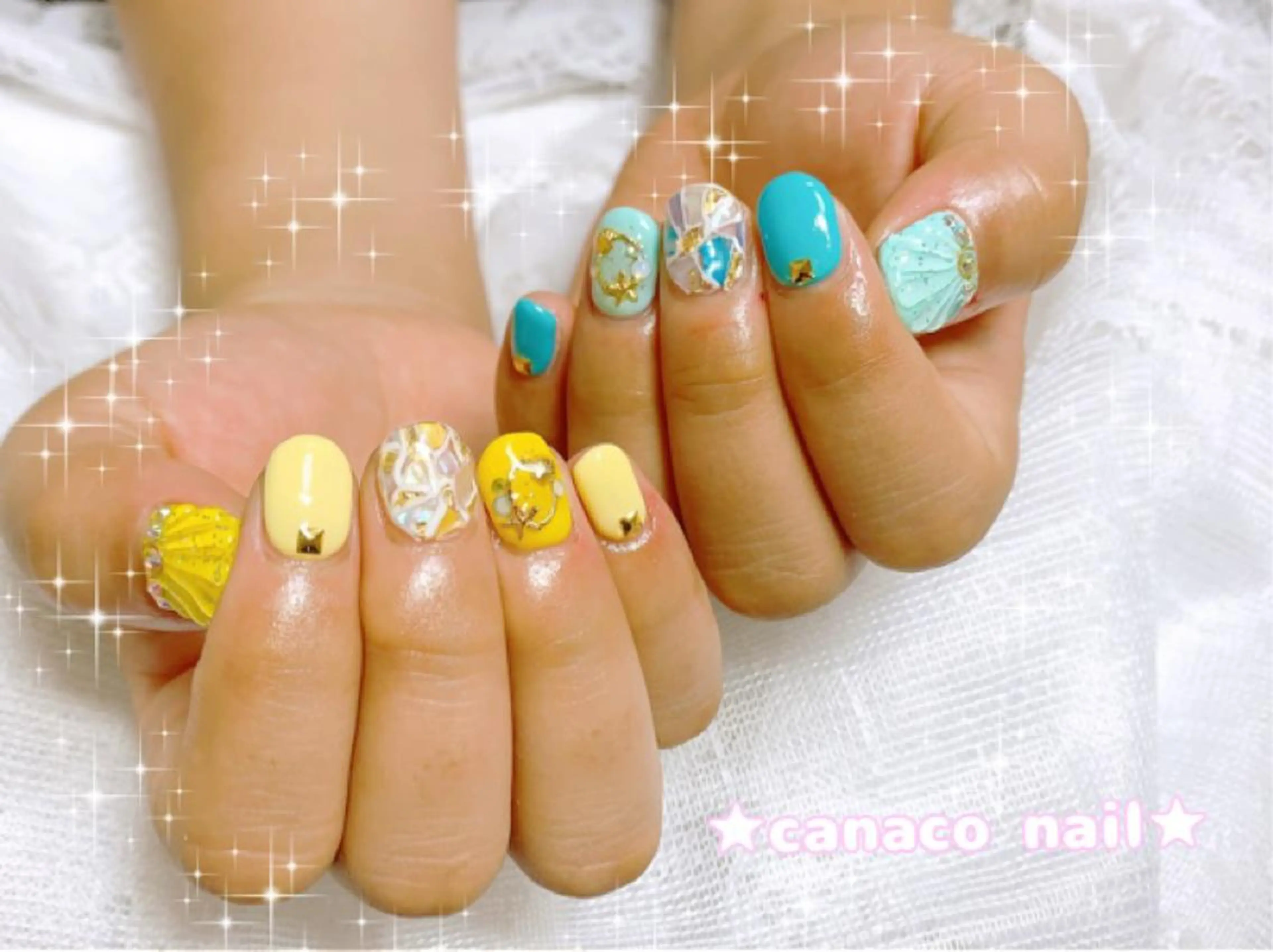 ネイル アートネイル ジェルネイル ぷっくりネイル ストーンネイル 夏ネイル ベテランネイル cnc  nailのネイルデザイン
