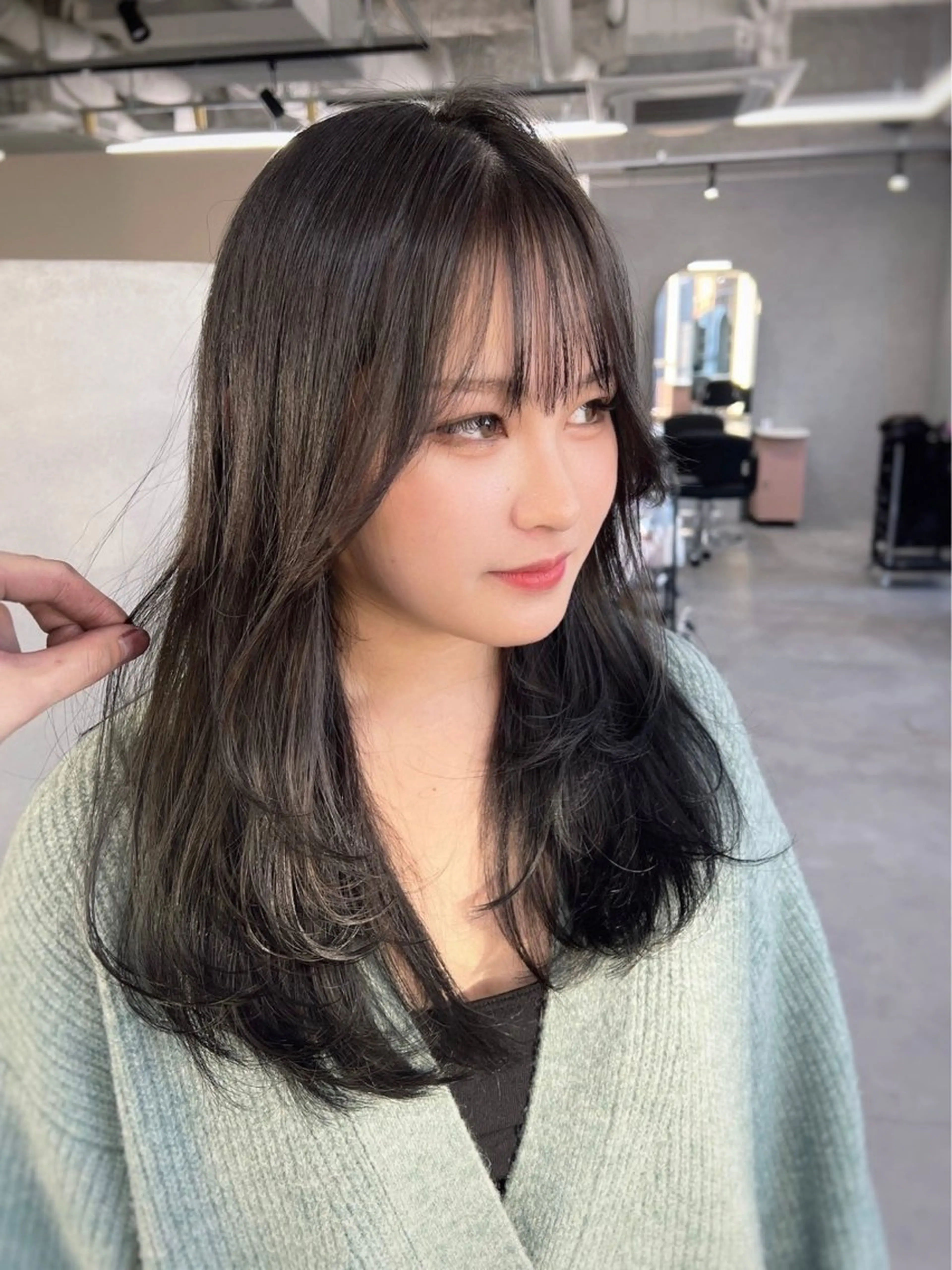 セミロング カット カットモデル募集 島崎　凌のヘアスタイル