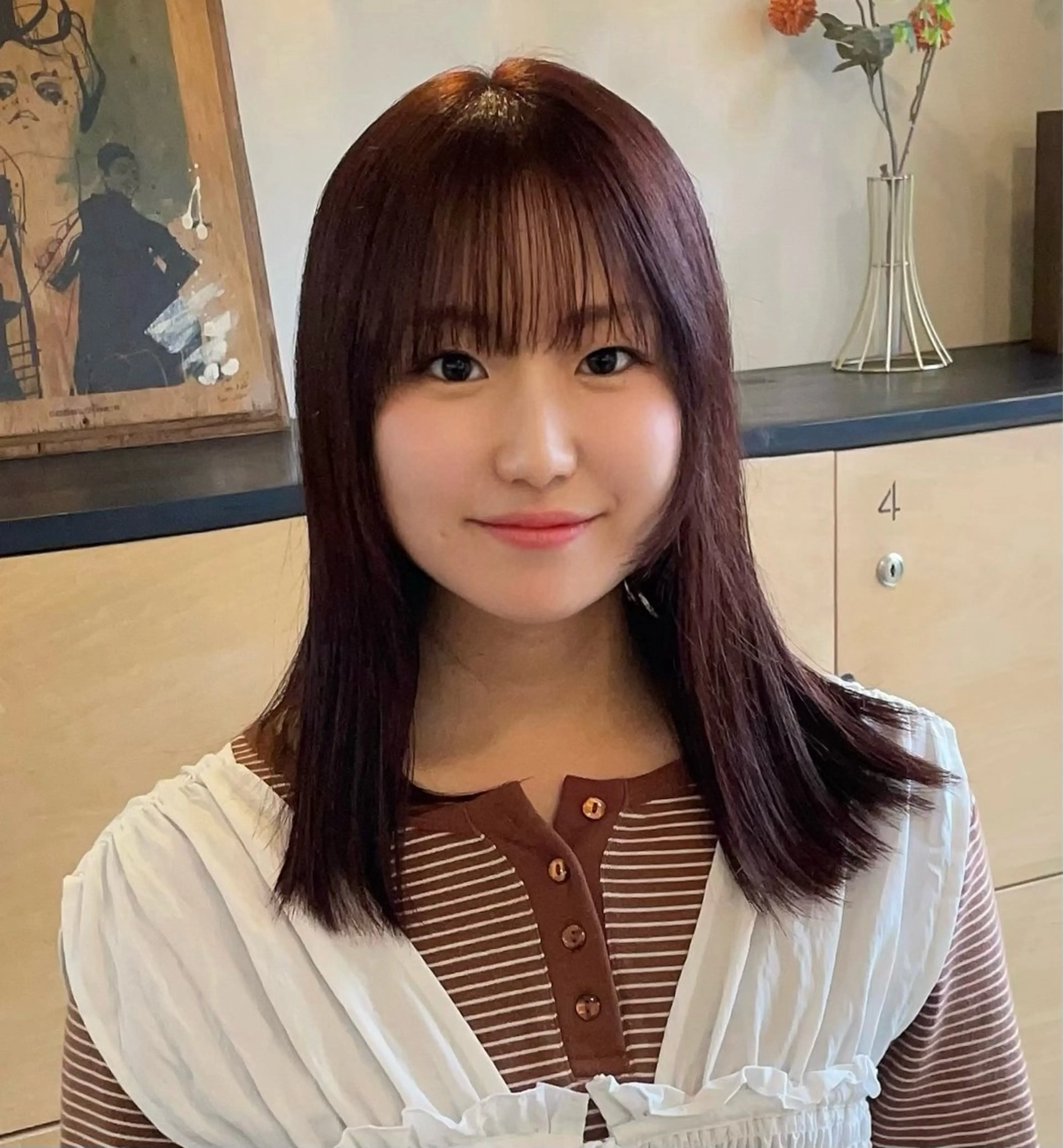 セミロング カラー ブラウンカラー ピンクカラー ピンクブラウン モテるブラウンカラー の達人Tomoyaのヘアスタイル