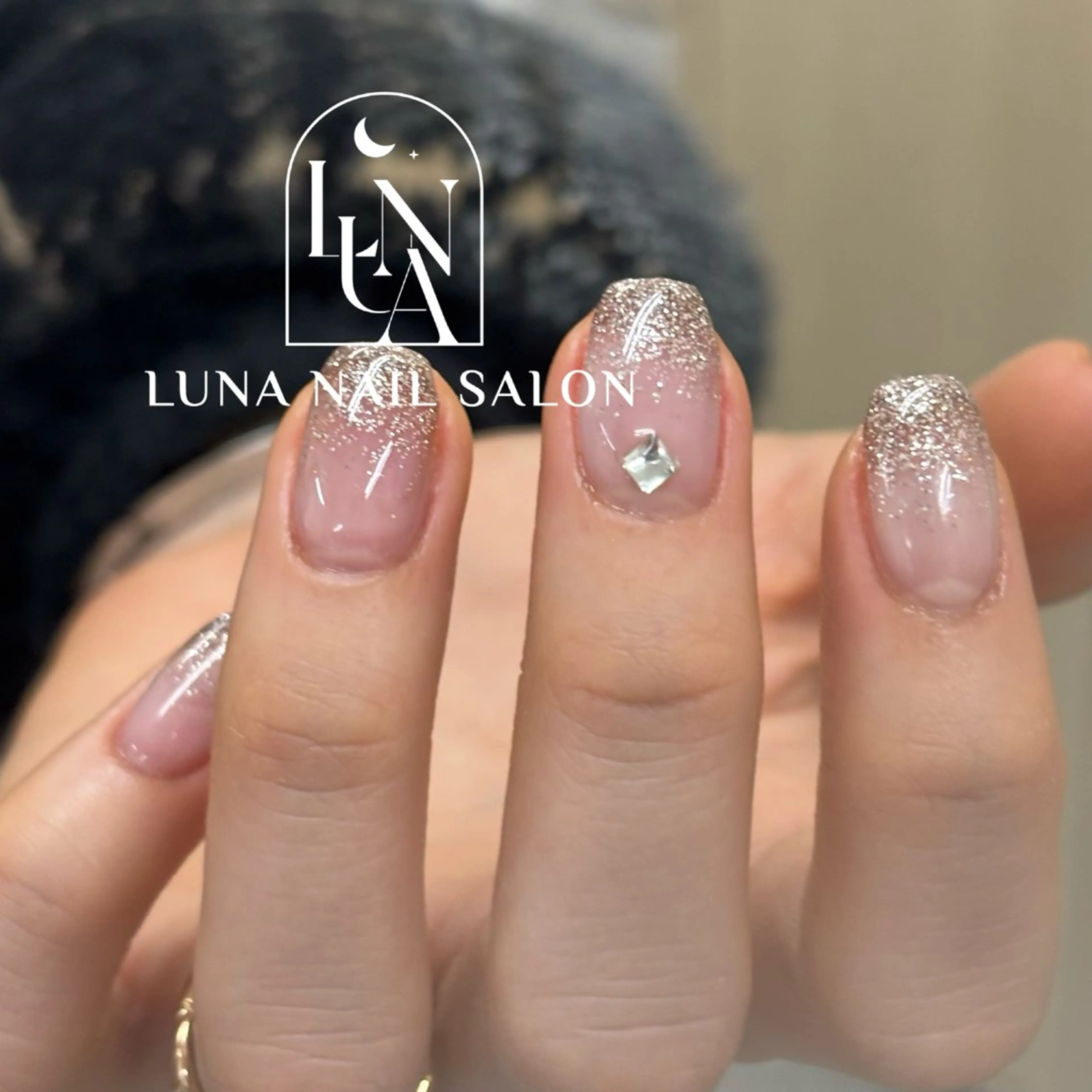 ネイル アートネイル フレンチネイル ジェルネイル ガラスフレンチ 韓国ネイル ハンドネイル LUNA Nail salon💕のネイルデザイン