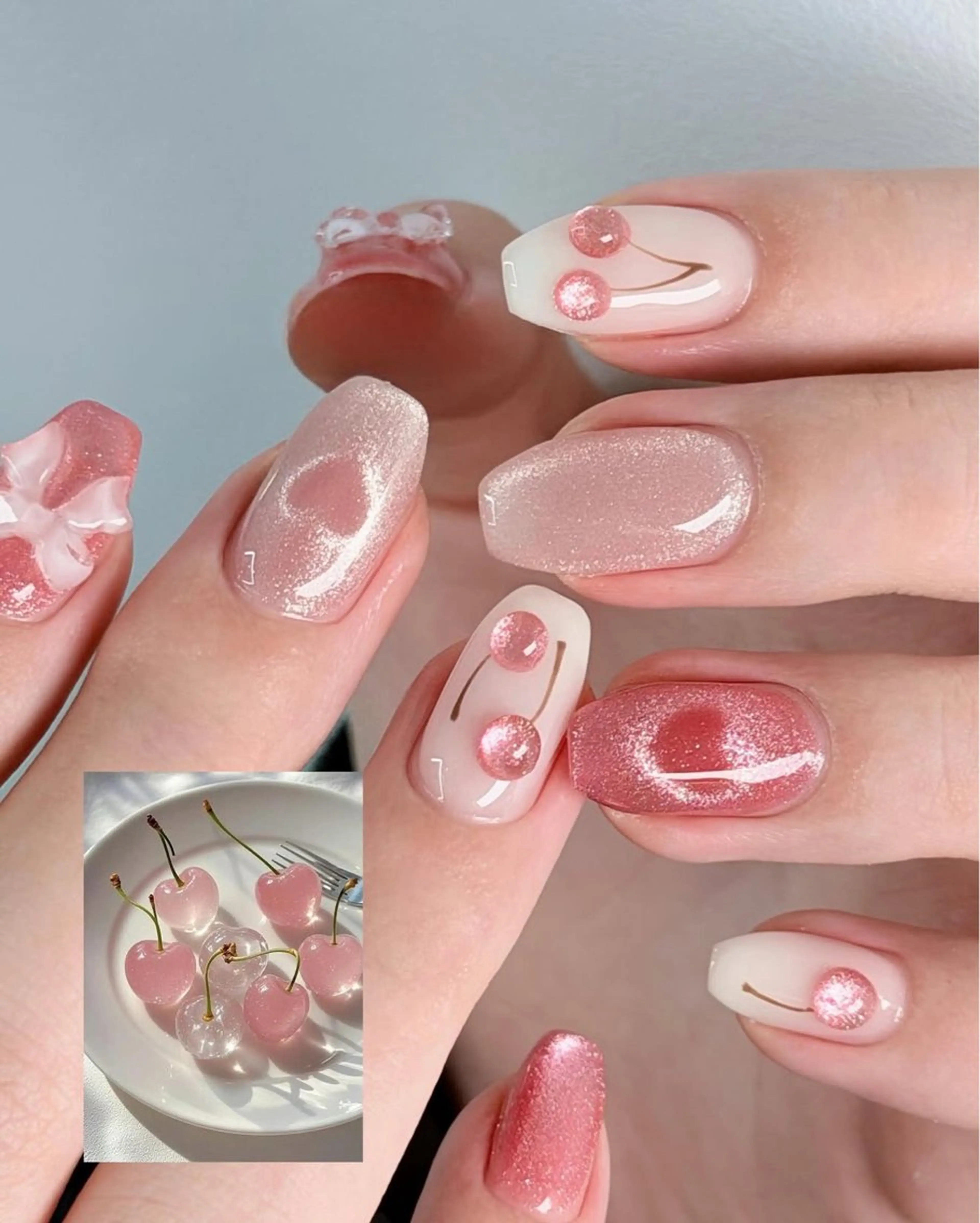 ネイル キラキラネイル マグネットネイル ミラーネイル ニュアンスネイル 春ネイル ハンドネイル Lunaa 池袋のネイルデザイン