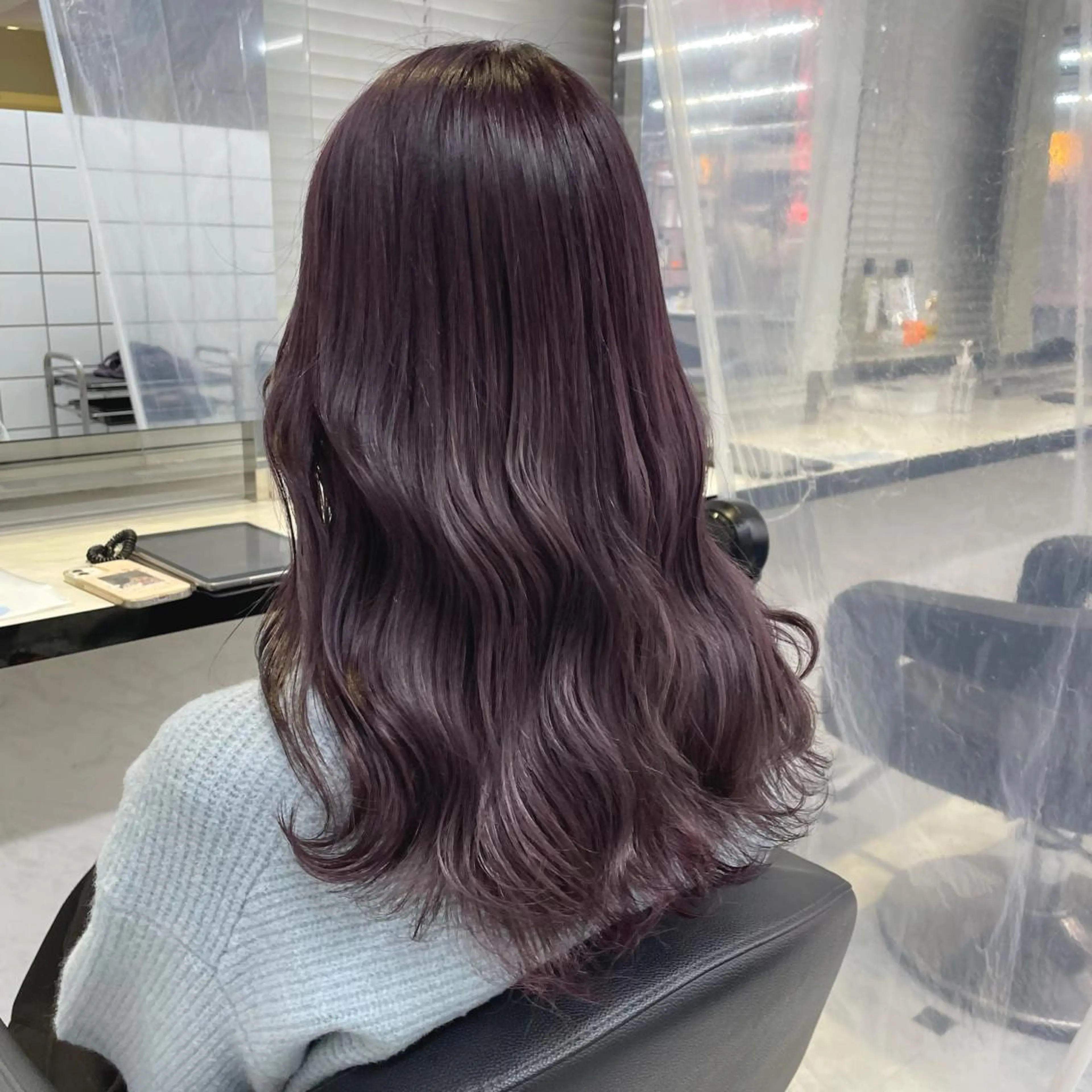 ロング カラー ヘアアレンジ グレージュ ラベンダーカラー ラベンダーグレージュ ラベンダーグレー ピンク・ベージュ🩰 カラー🫧とらのヘアスタイル