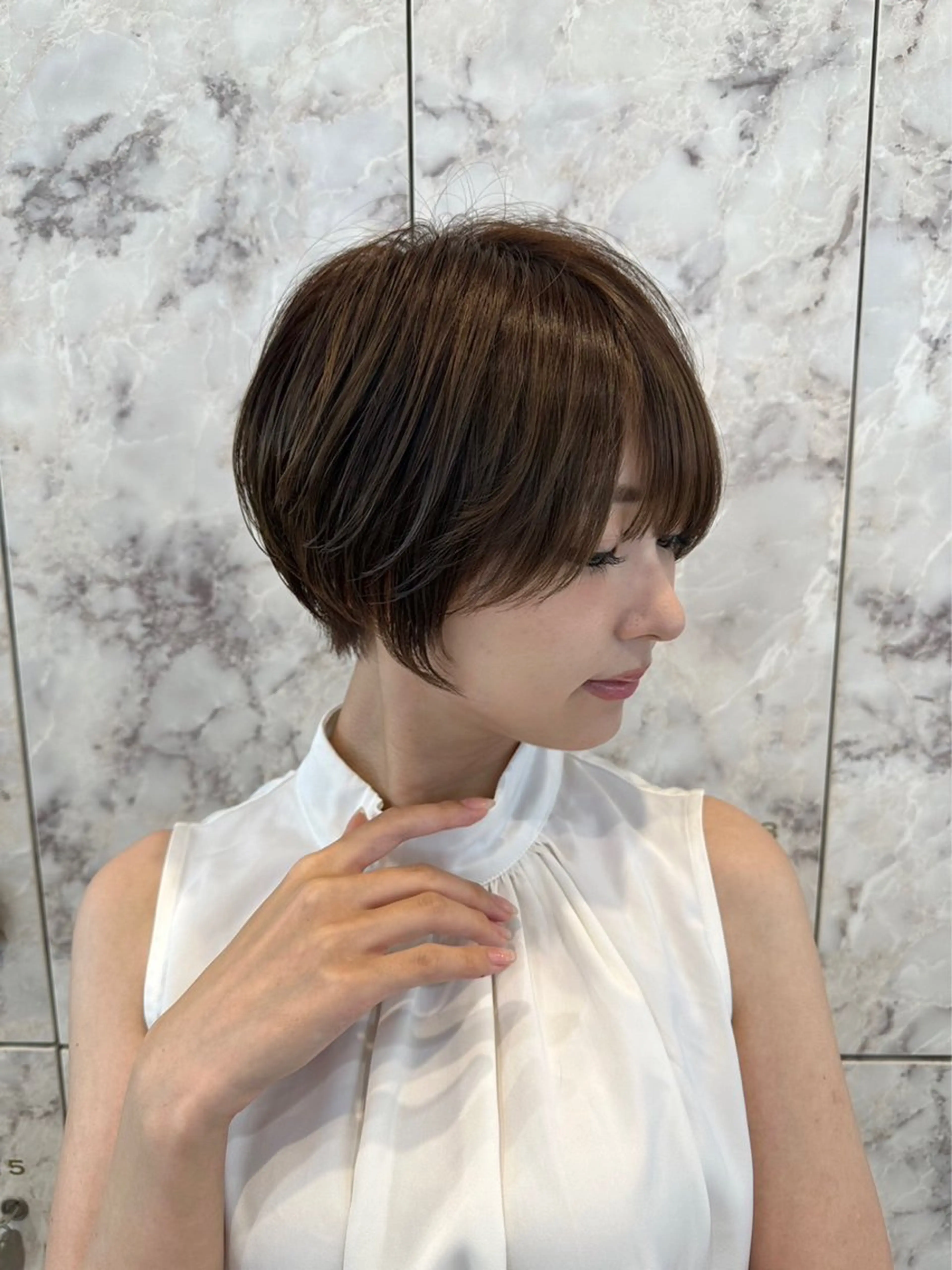 ショート ショートボブ ボブ ショートヘア ハッシュカット/ 艶カラー/RIN🩶のヘアスタイル