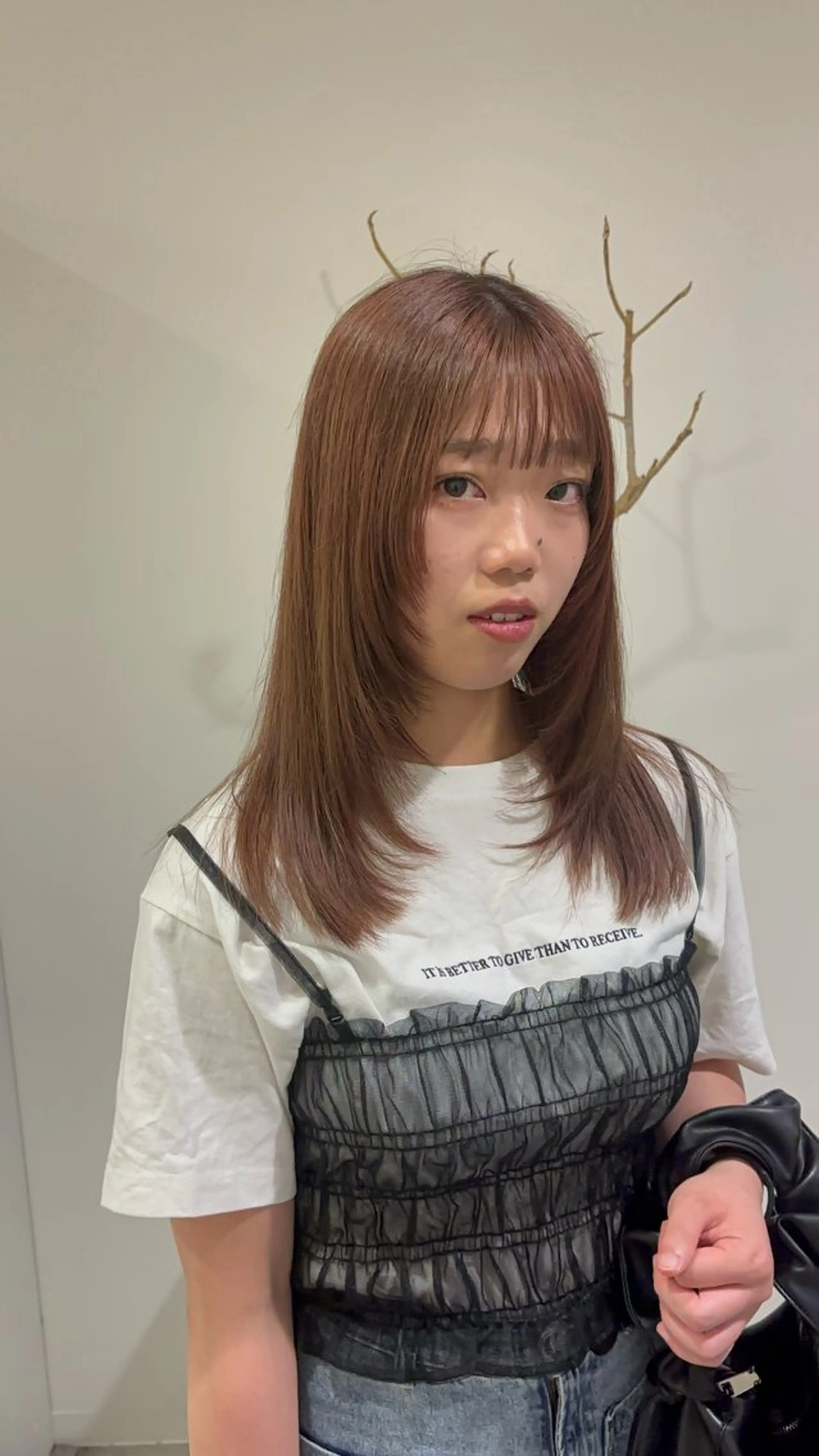 セミロング 顔周りカット ハイレイヤー レイヤーカット トリートメント カット 名駅/sHiHo/透 明感カラー✨🎀/のヘアスタイル