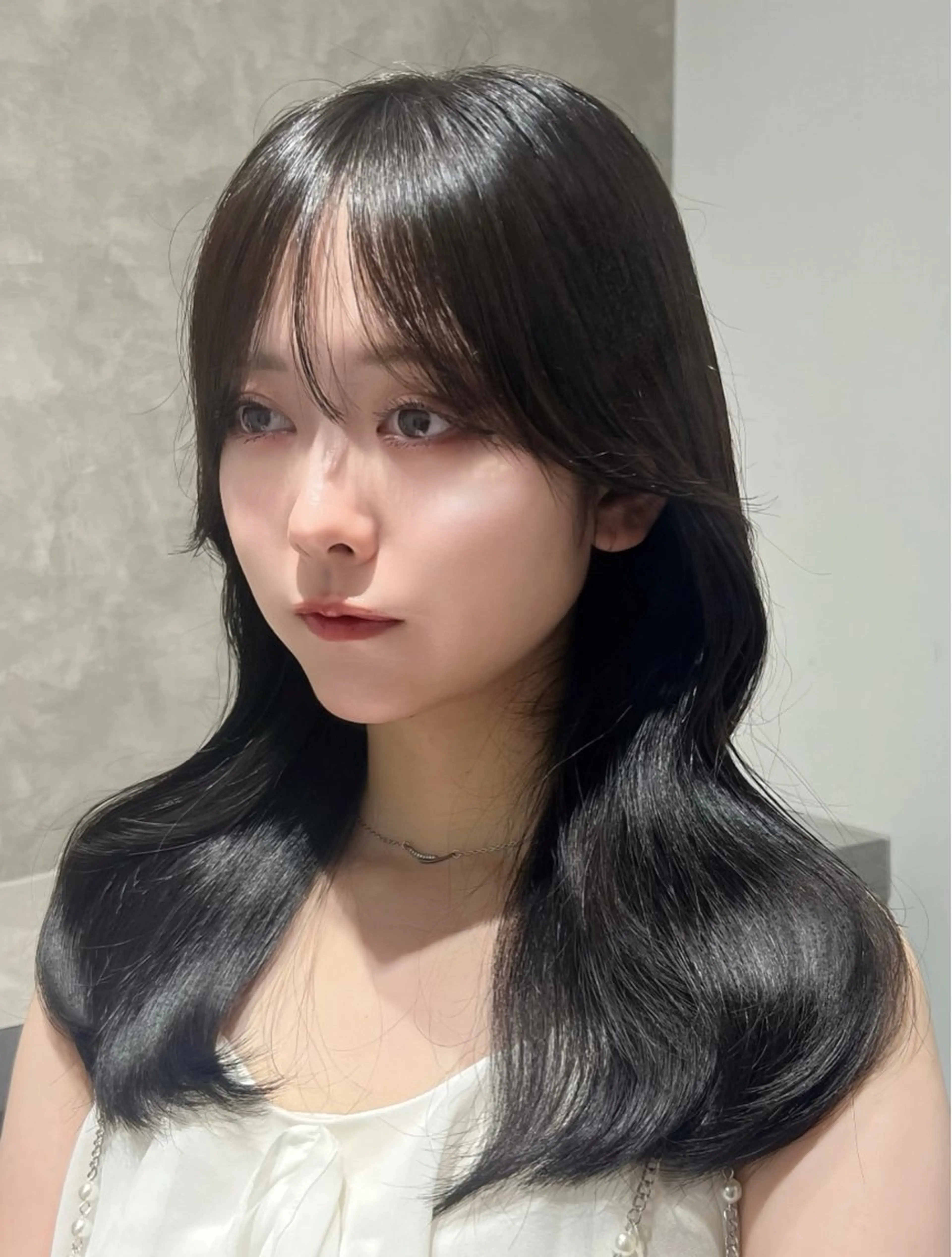 セミロング カラー 韓国風ヘア ヘアカラー トリートメント Euphoria新宿店所属・艶髪×盛れる顔まわり 🫧新宿/SHOKIのヘアスタイル