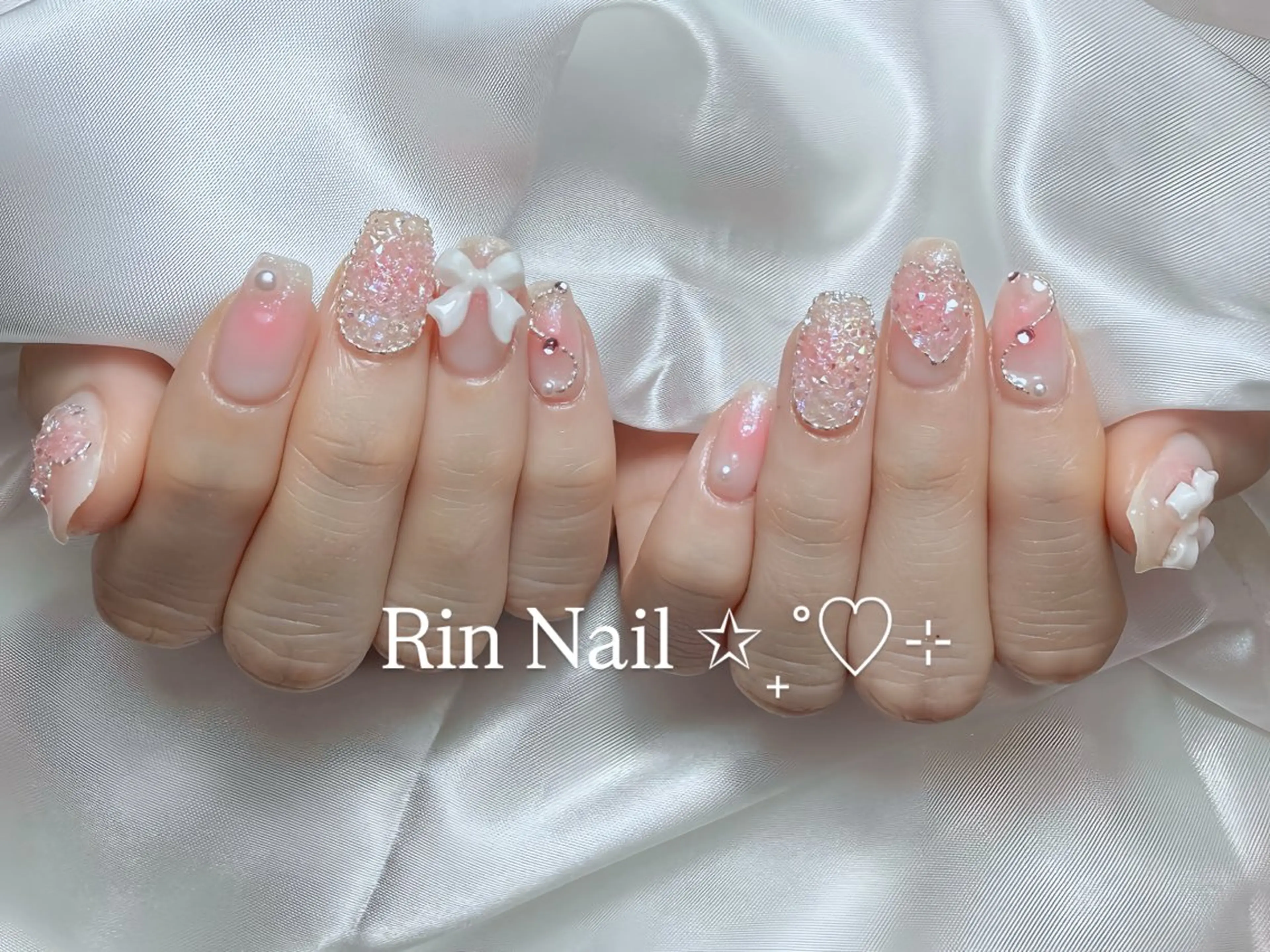 ネイル チークネイル フラッシュネイル フラワーネイル フットネイル ジェルネイル ハンドネイル Rin Nail Shinokuboのネイルデザイン