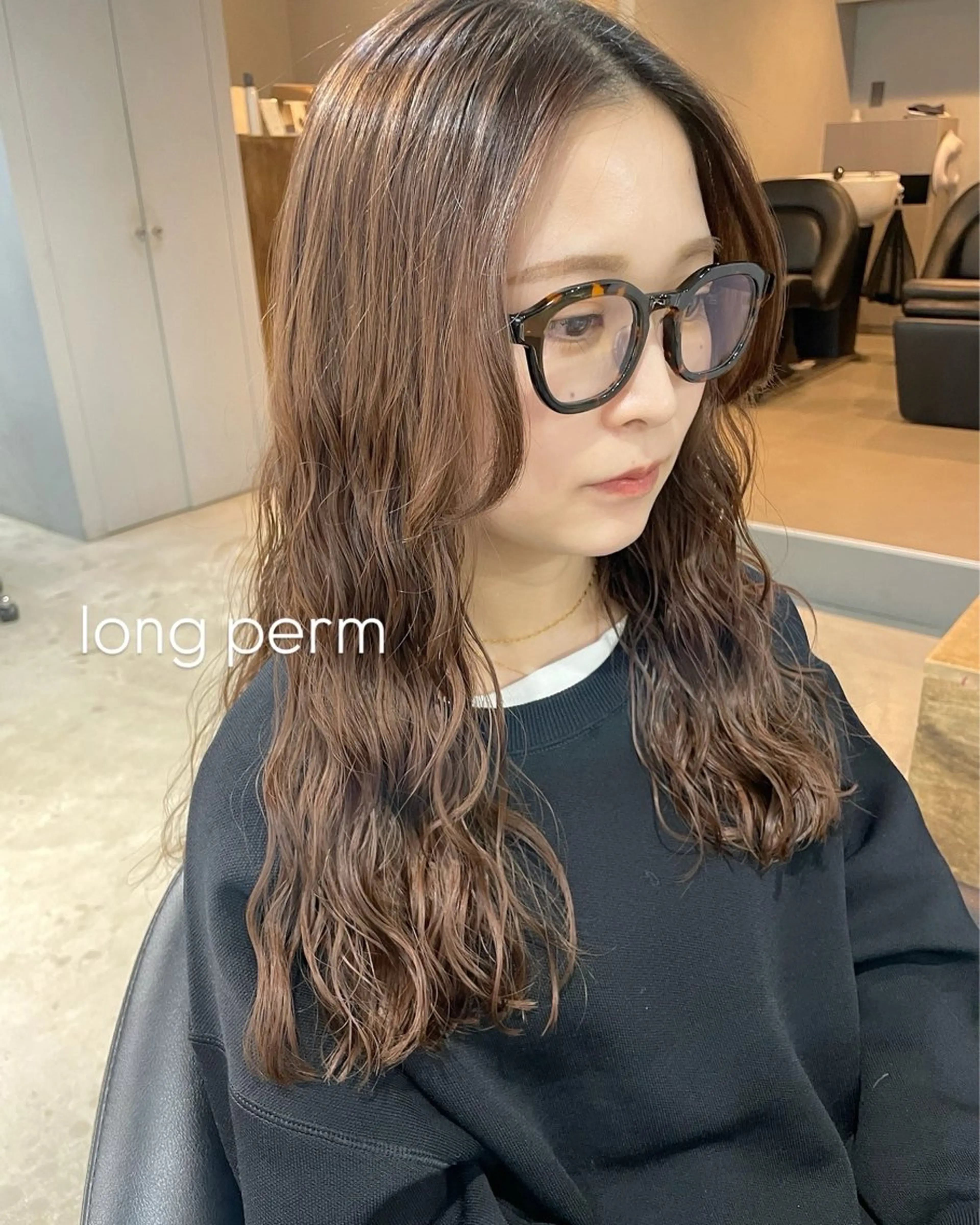 ロング パーマ ロング カット パーマ トリートメント 【表参道】Ruri デジタルパーマのヘアスタイル