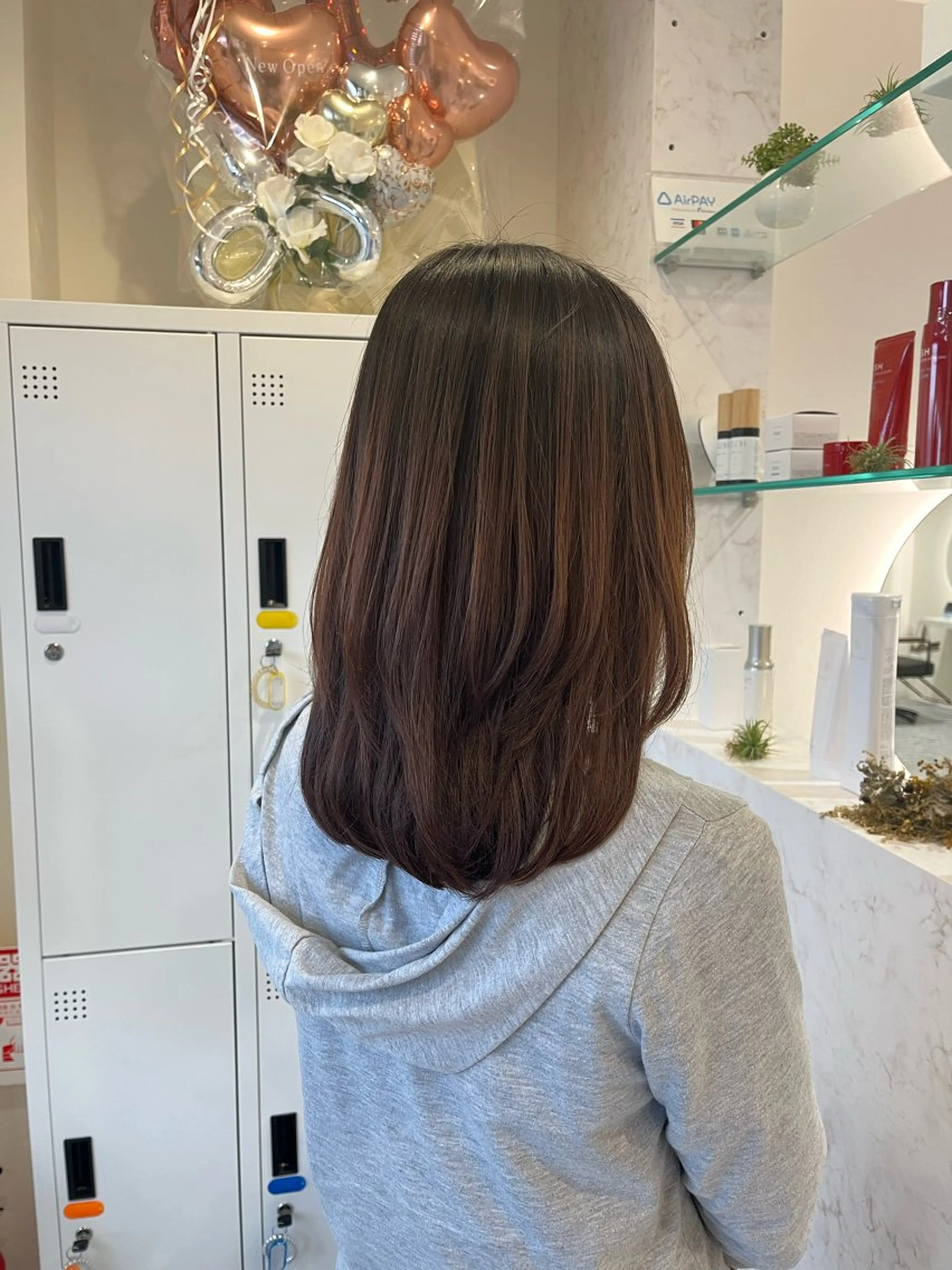 セミロング カット オリーブカラー/ 縮毛矯正 マナミ🎀のヘアスタイル