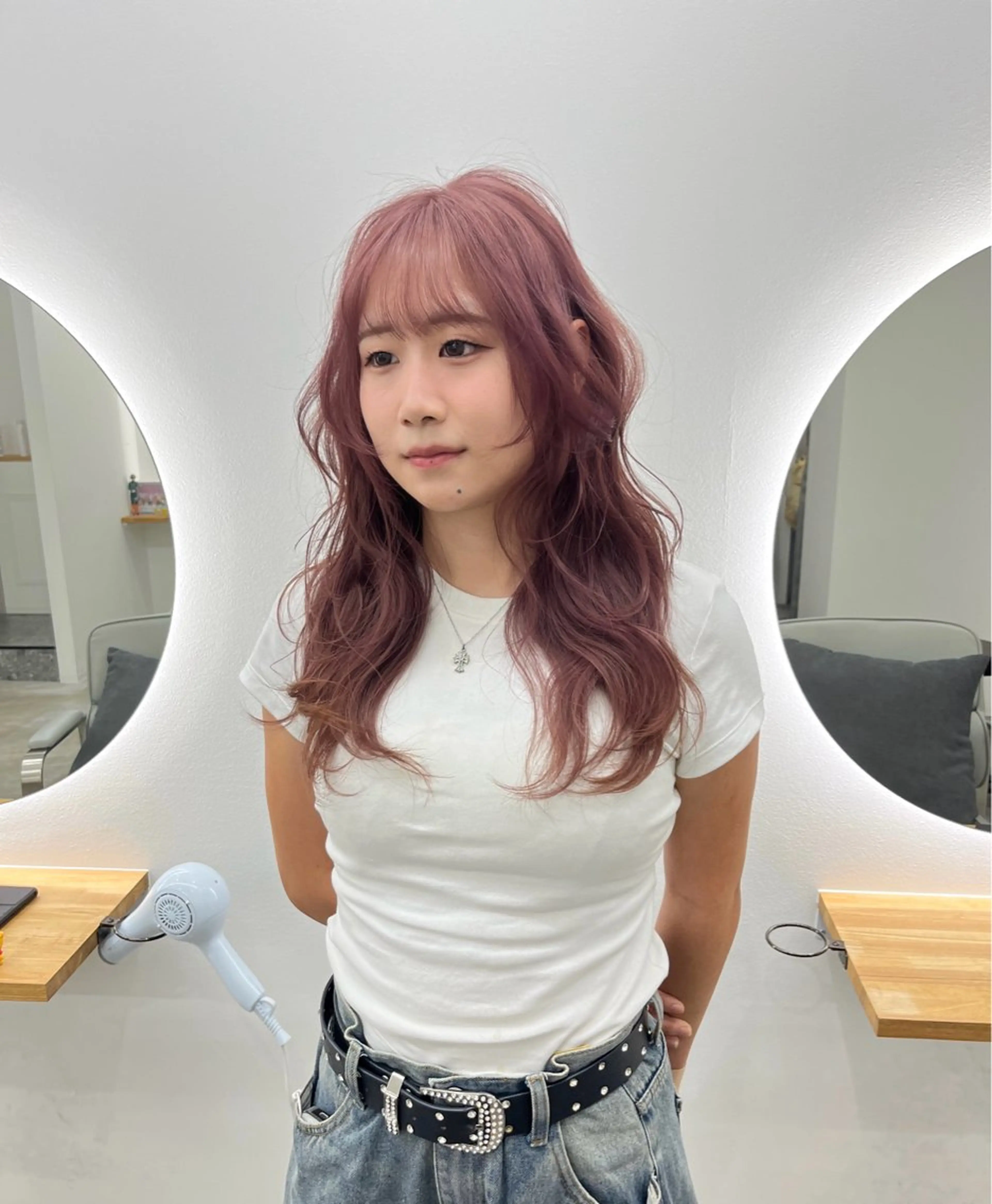 ロング カラー ヘアカラー トリートメント ベージュ⟡˖レイヤー ˖ ࣪⊹あずきのヘアスタイル