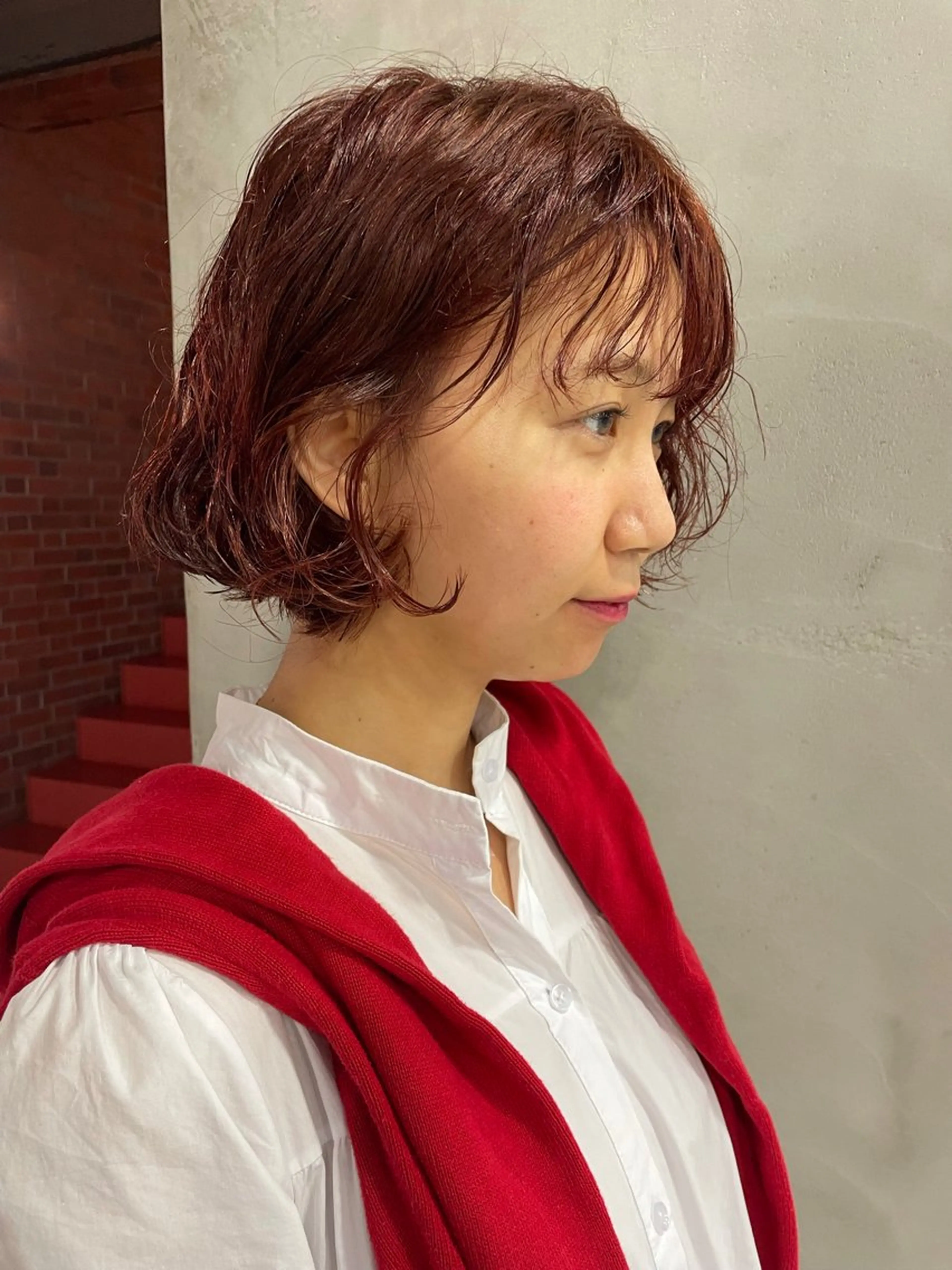 ミディアム カラー パーマ 🌼似合わせカット 🌼おぎの みき🌼のヘアスタイル