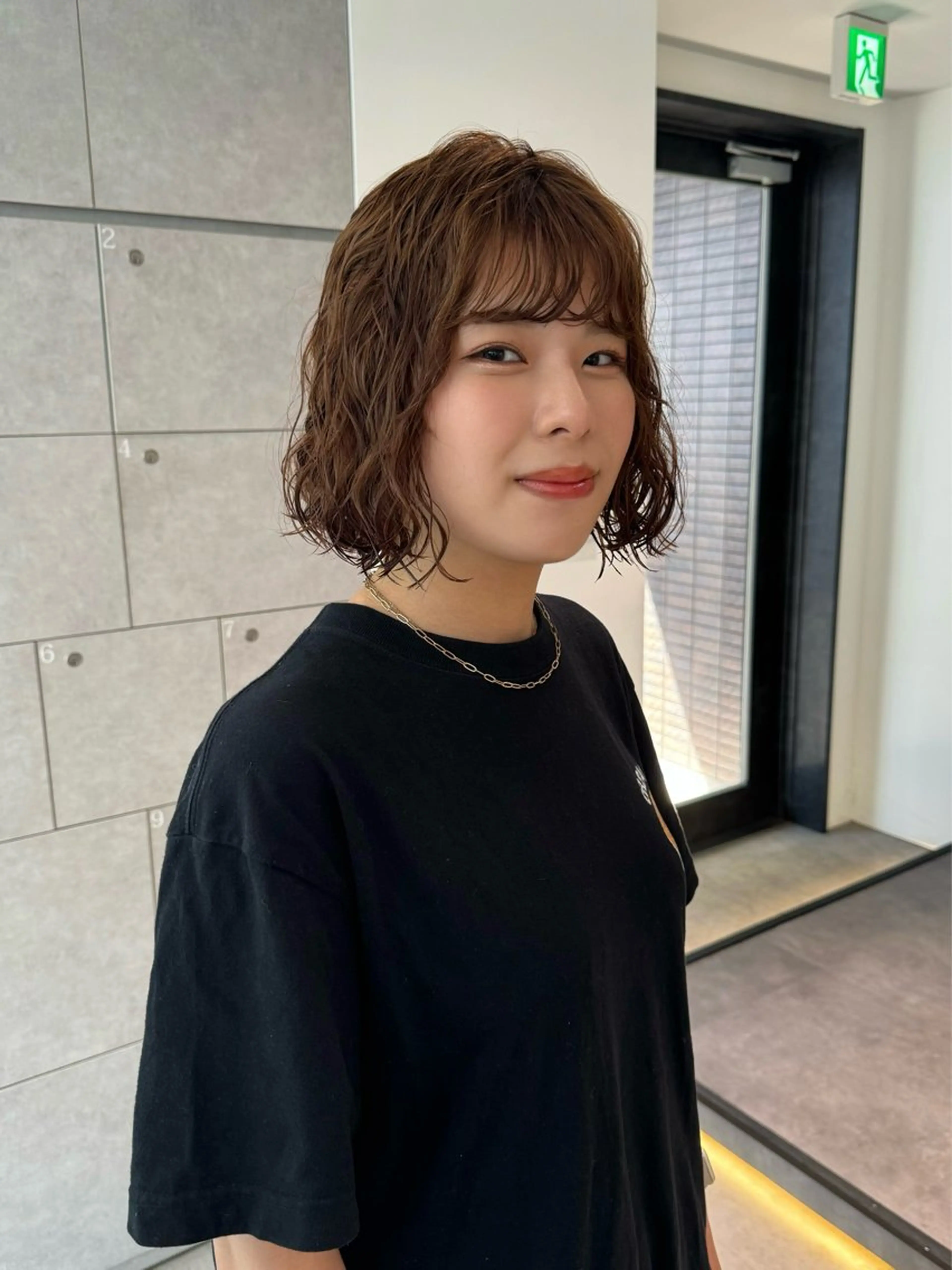 ミディアム パーマ ミディアムパーマ ボブ カット パーマ Qin shaire salon 原宿所属・🌿パーマ/ボブ/ レイヤー/Mikiのヘアスタイル