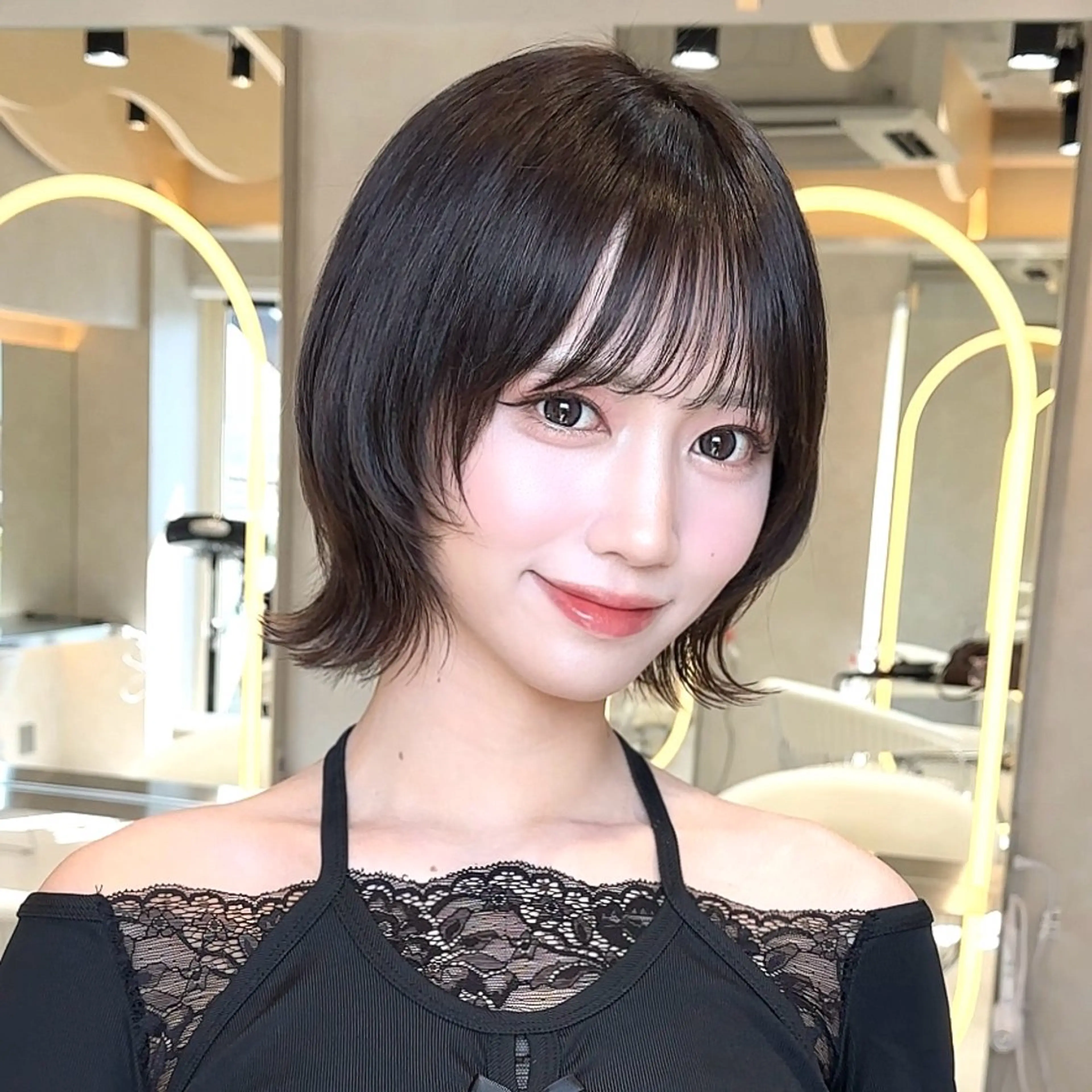 ショート カラー カット ヘアカラー トリートメント 原宿/韓国ボブ /くびれボブ/優希のヘアスタイル