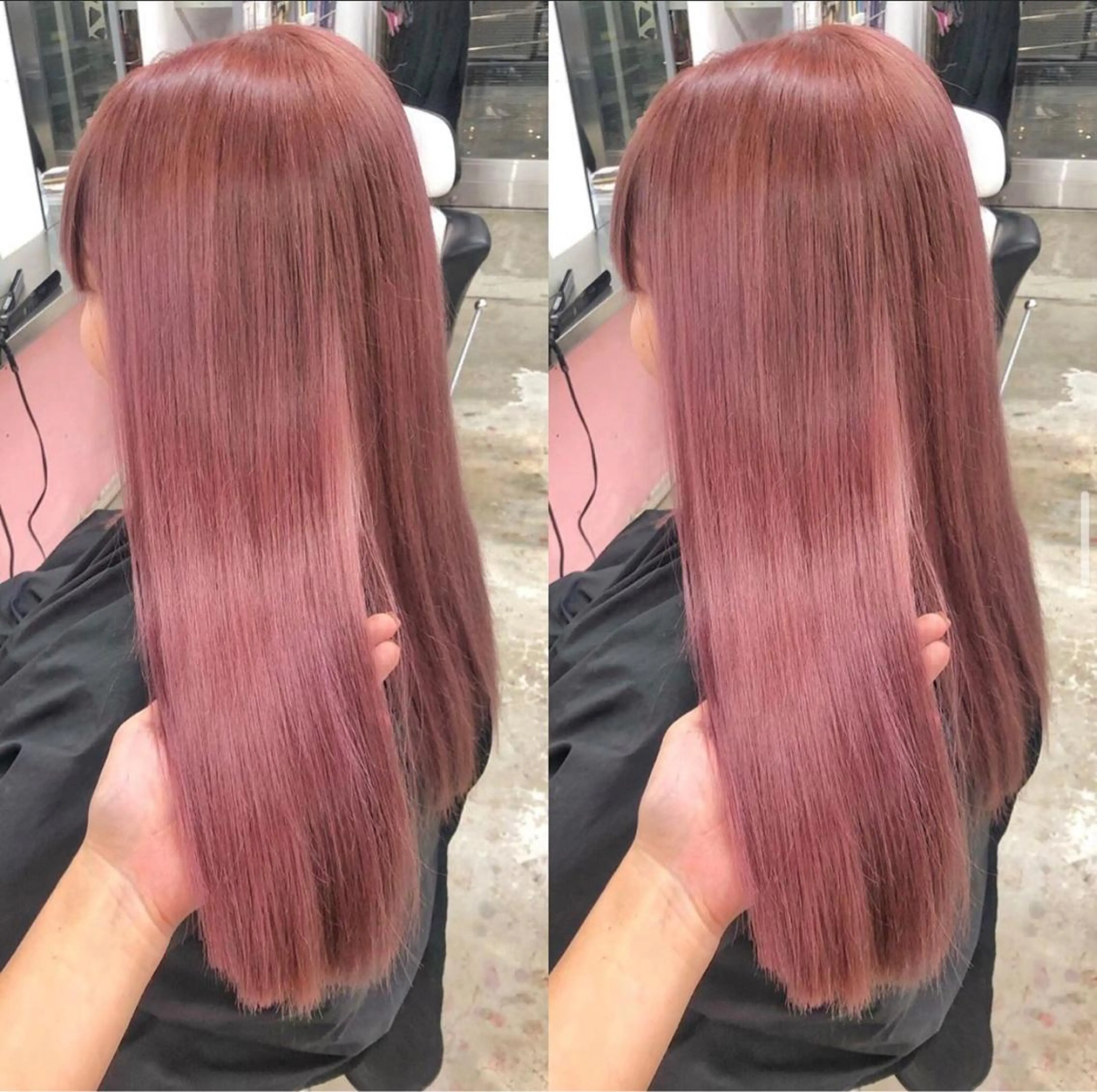 ロング アッシュ ハイライト レイヤーカット 韓国／ハッシュカット ／透明感カラー／金野のヘアスタイル