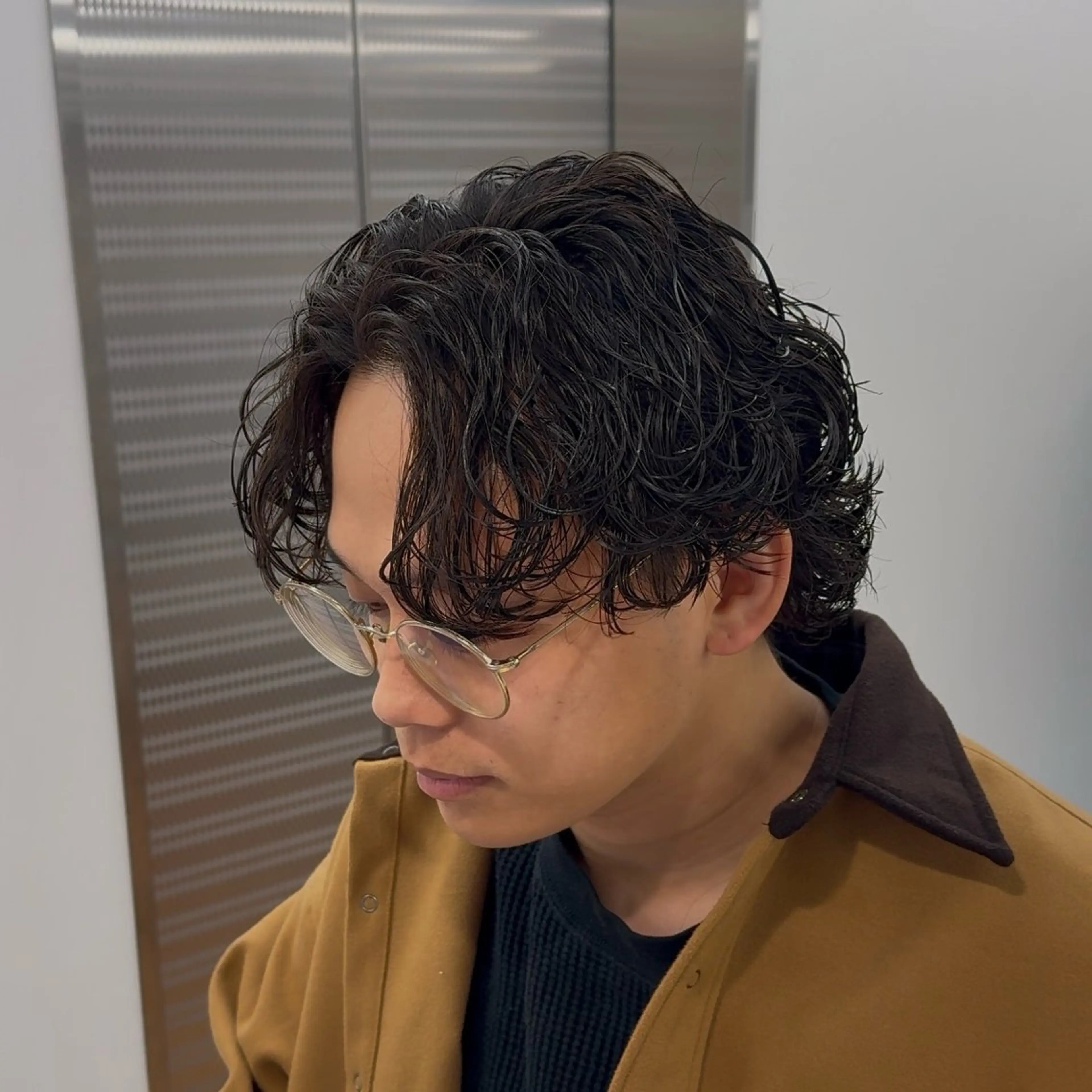 ミディアム パーマ メンズ 【メンズ特化美容師】 大河内 名駅のヘアスタイル