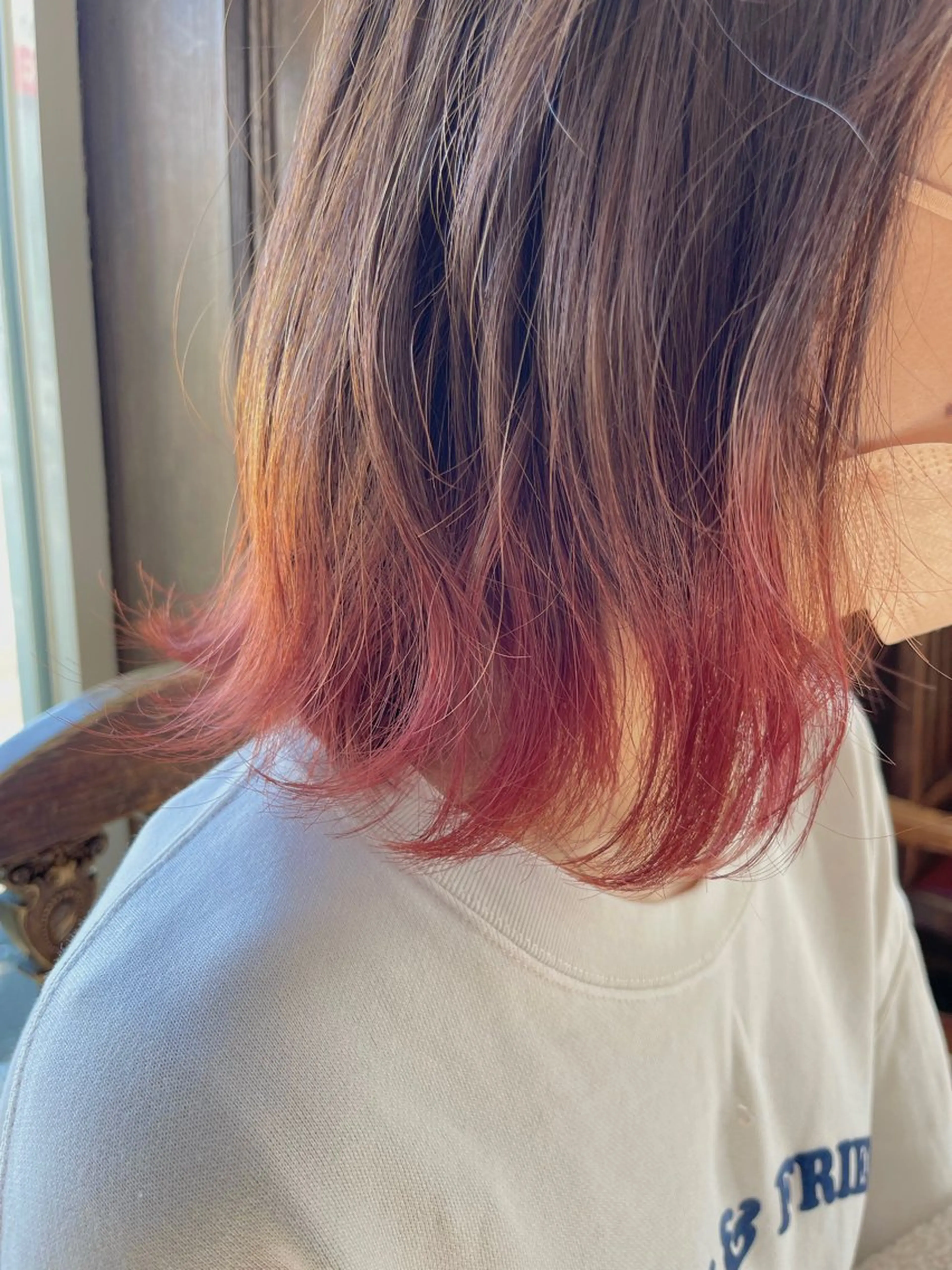 セミロング カラー ブラウンカラー ピンクカラー ヘアカラー トリートメント 茂原 麻生のヘアスタイル