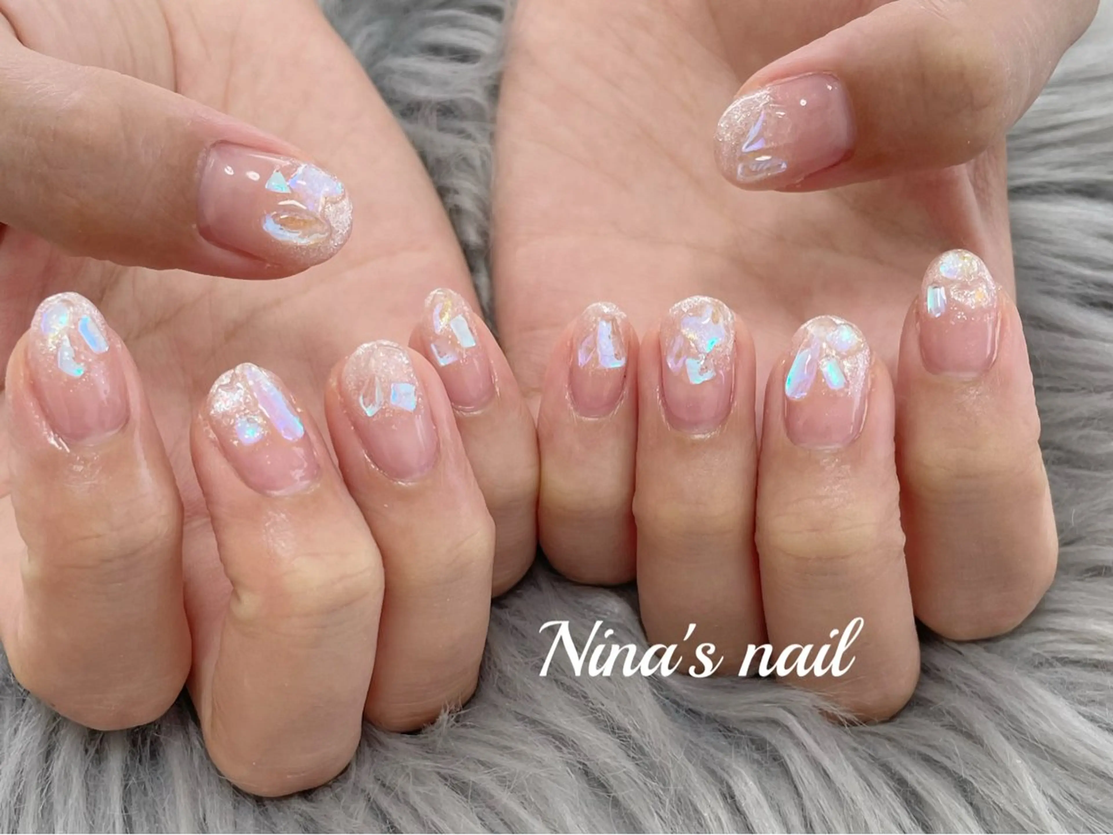 ネイル 氷ネイル・うるうるネイル ハンドネイル Nina's nailのネイルデザイン