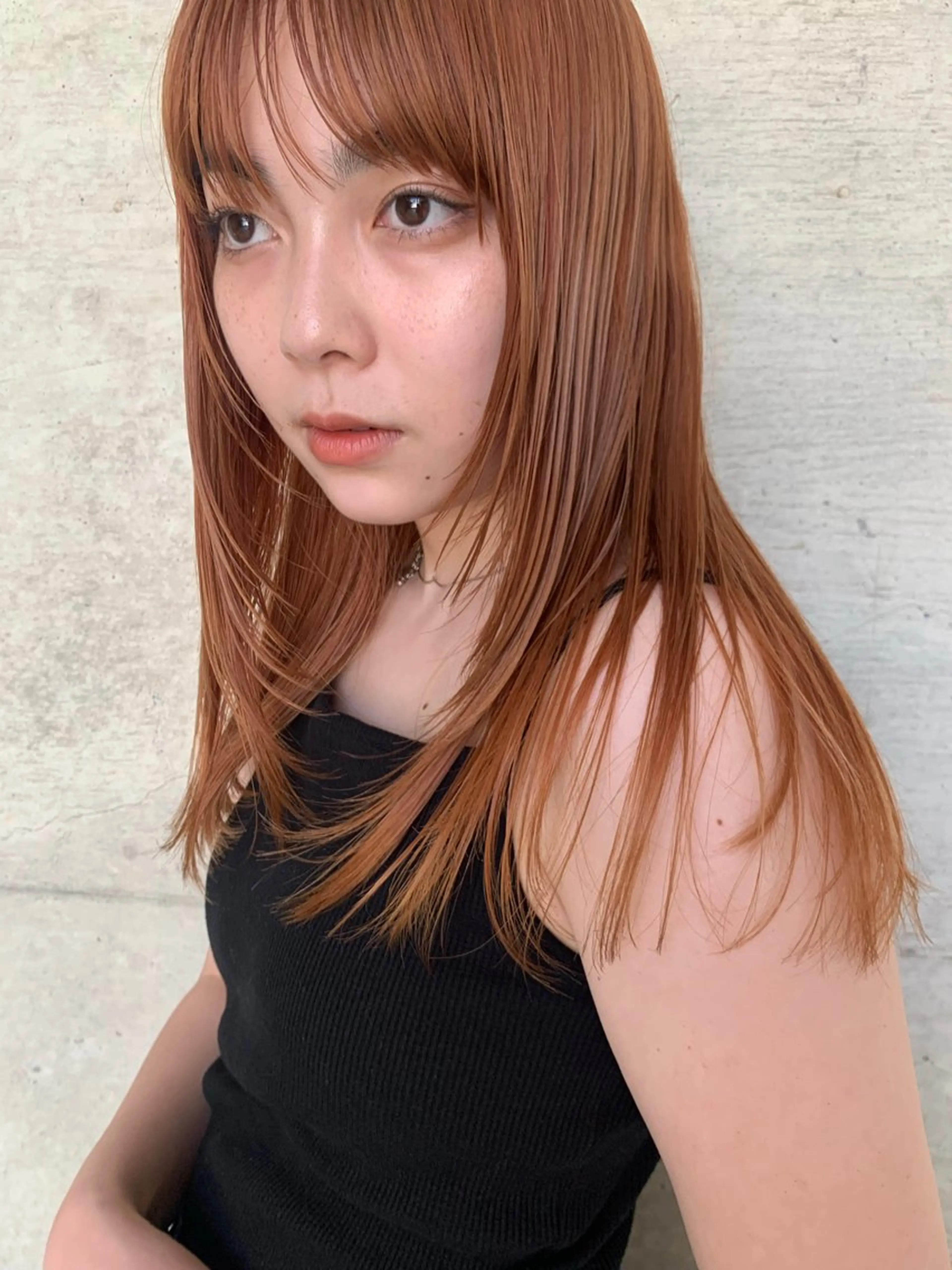 セミロング 落合希 Olivebeigeのヘアスタイル