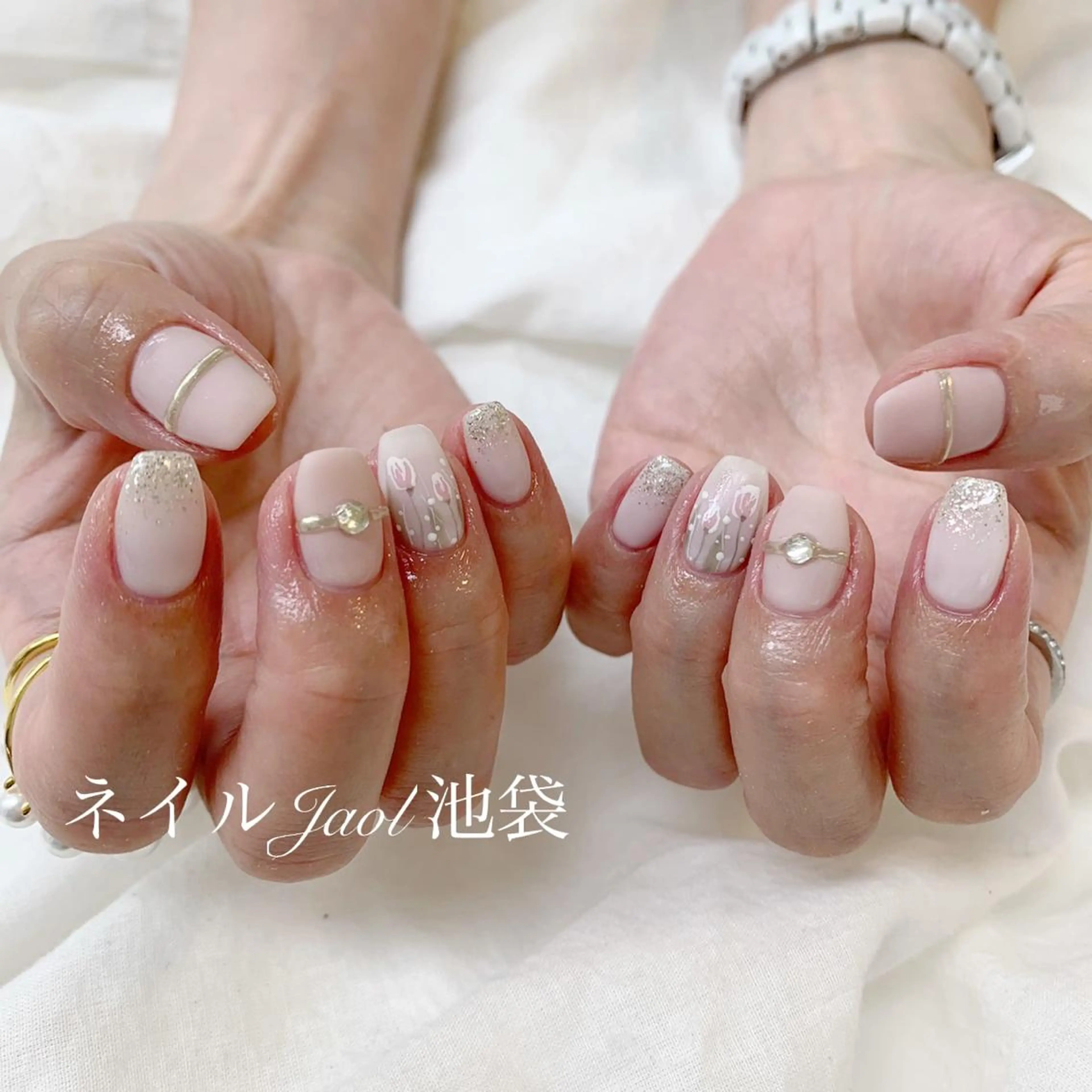 ショート ハンドネイル ネイルJaol 池袋のネイルデザイン