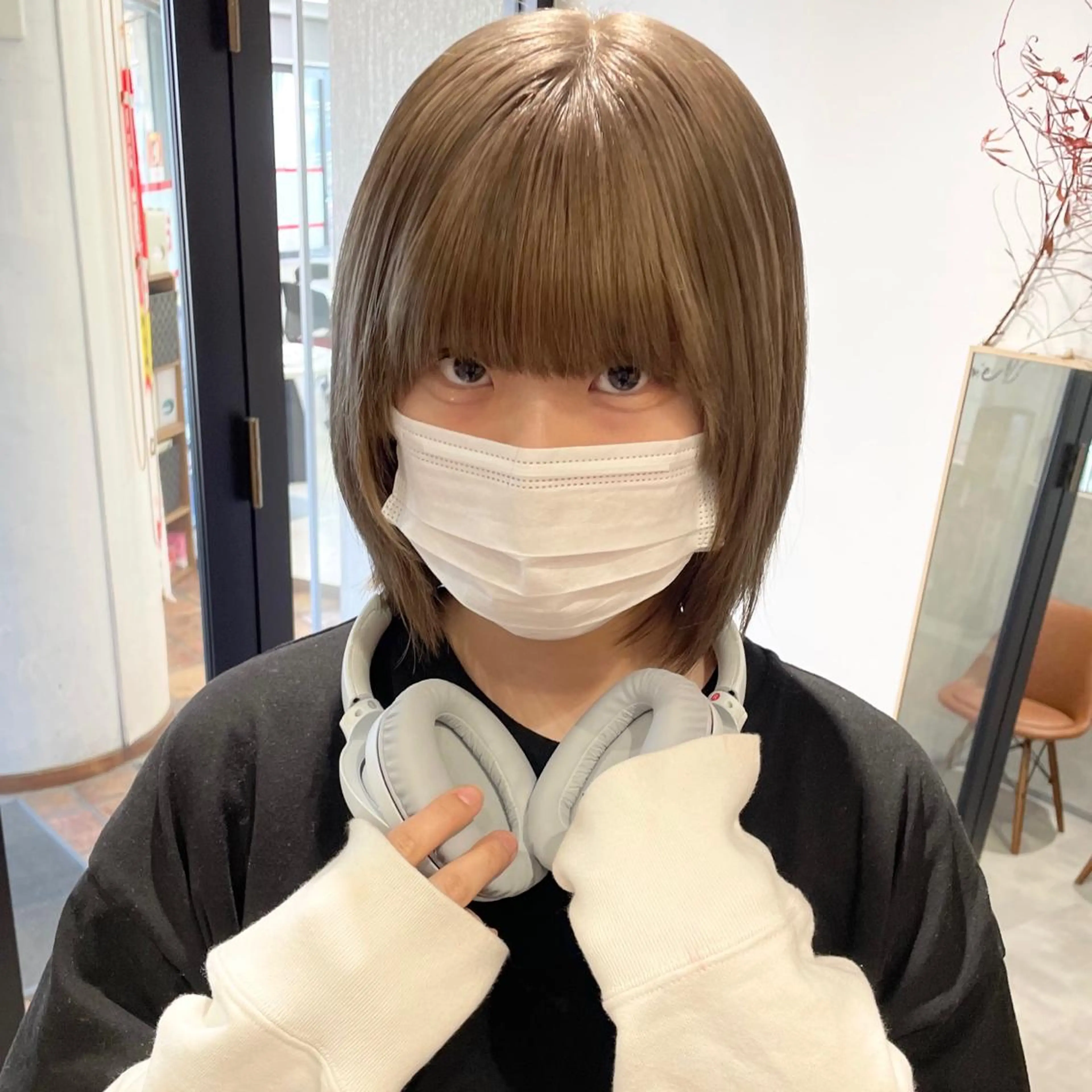 ショート カラー ベージュカラー カット ヘアカラー 🍊暖色×顔周り 🍊cocoroのヘアスタイル
