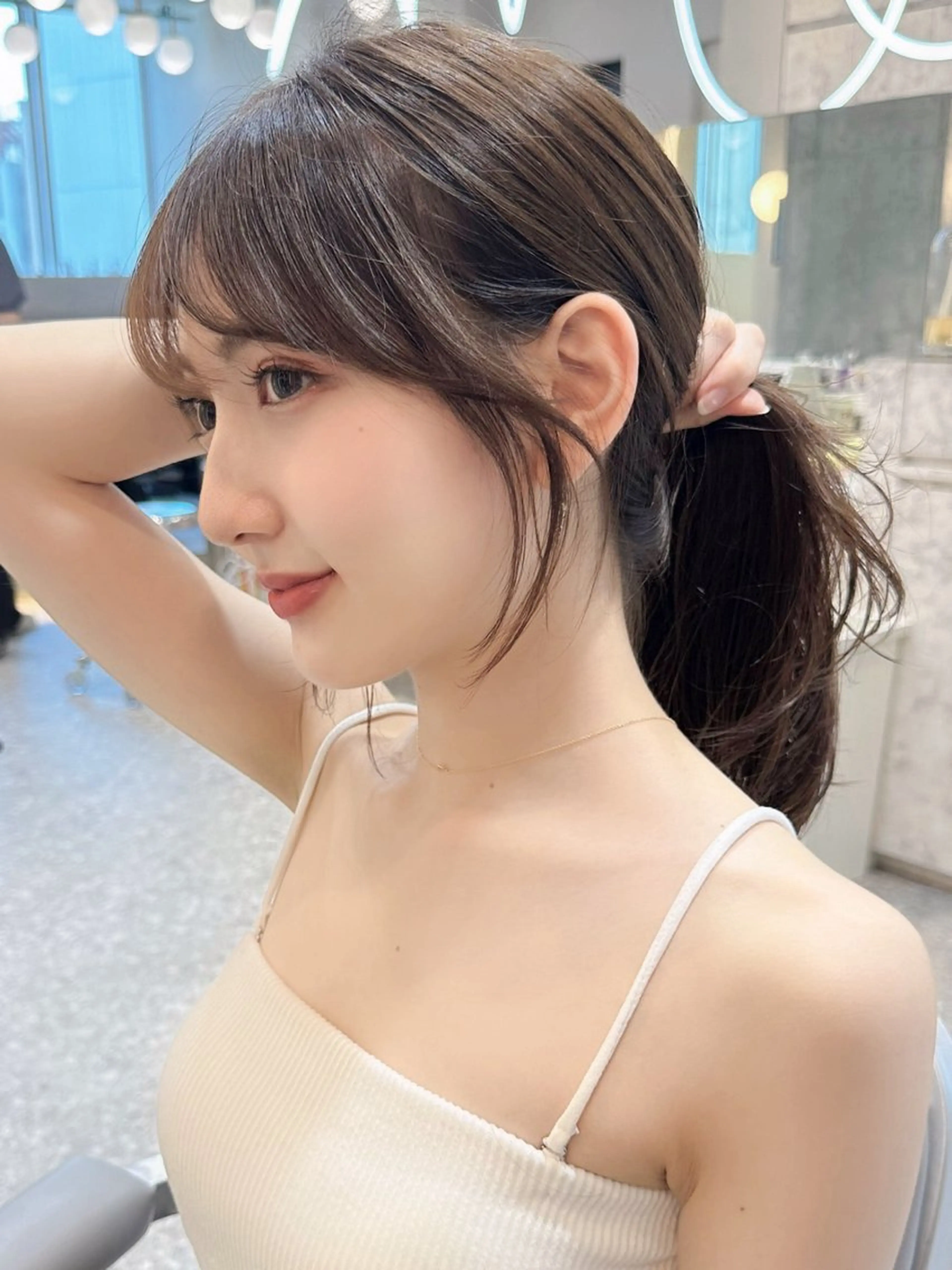 セミロング カラー レイヤーカット カット ヘアカラー トリートメント 新宿/韓国風レイヤー 髪質改善/渋谷直樹のヘアスタイル