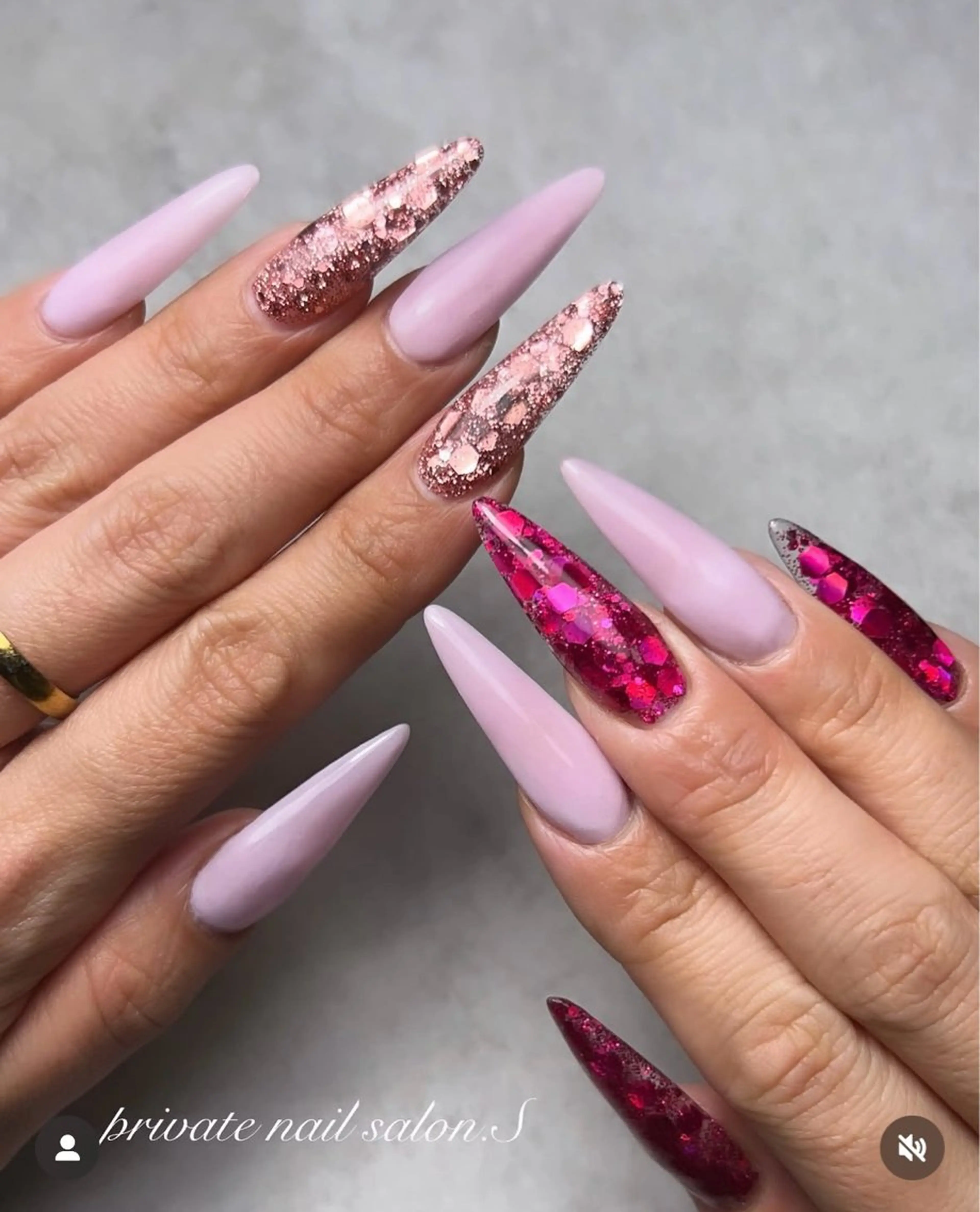 ネイル ジェルネイル ラメ(グリッター) 持ち込み スカルプネイル ハンドネイル 関山 志乃のネイルデザイン