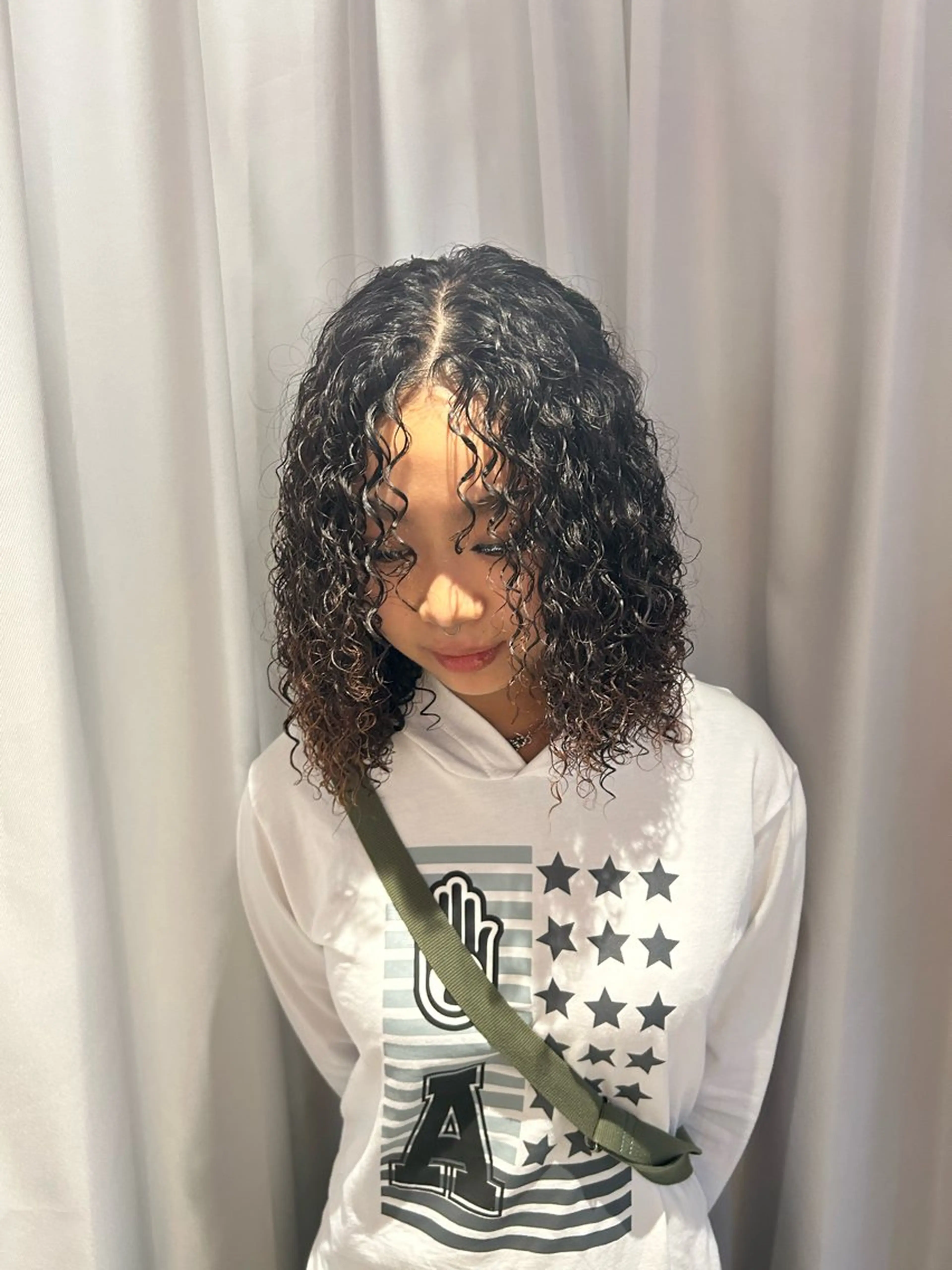 ミディアム パーマ ミディアムパーマ スパイラルパーマ 久保 陵伽のヘアスタイル