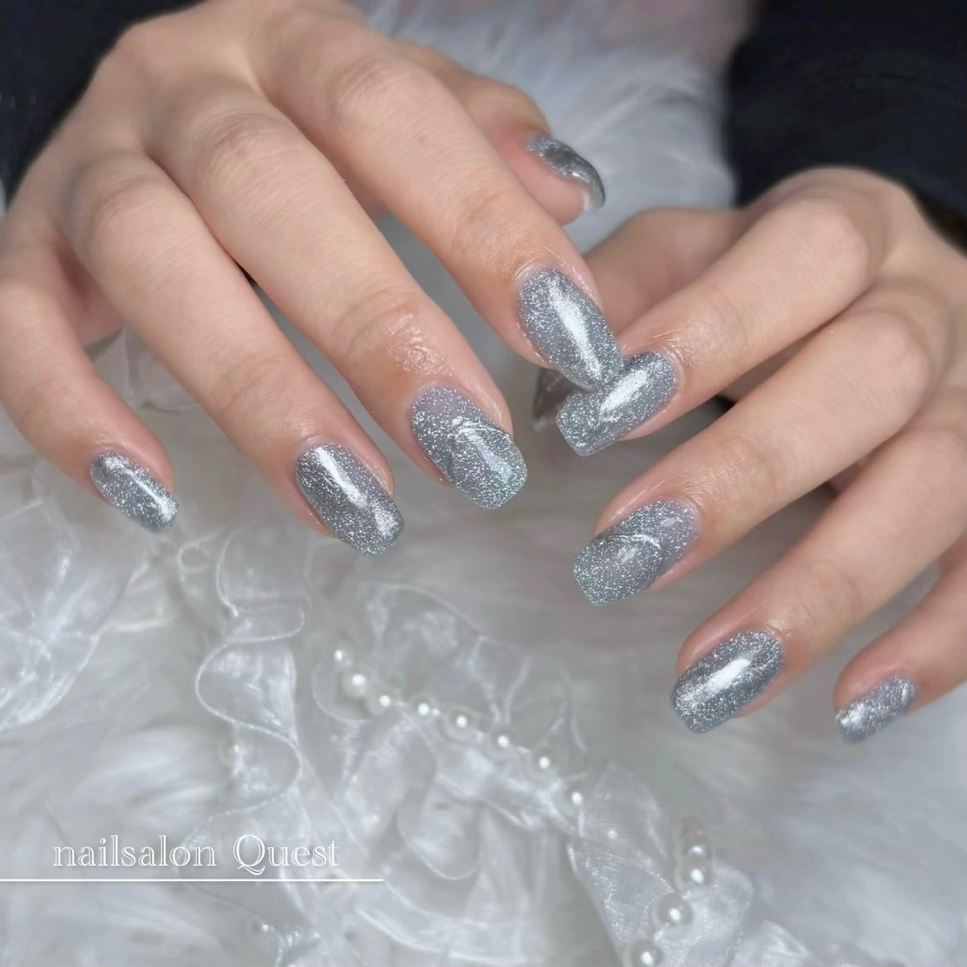 ネイル フラッシュネイル ミラーネイル ニュアンスネイル ハンドネイル nailsalon Questのネイルデザイン