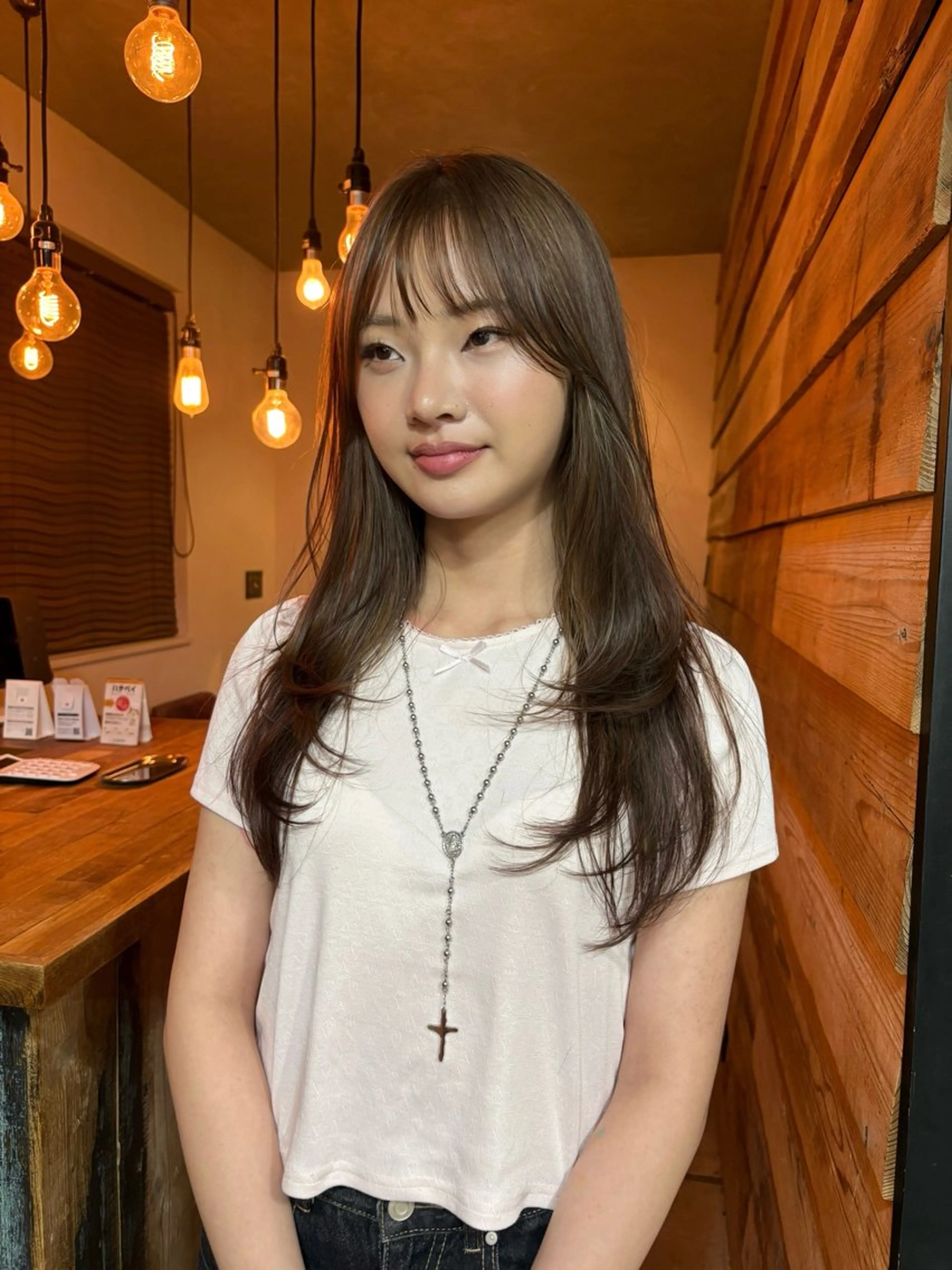 ロング カラー パーマ ヘアアレンジ カット ヘアカラー レイヤー/透明感/ ブリーチなし/わかなのヘアスタイル