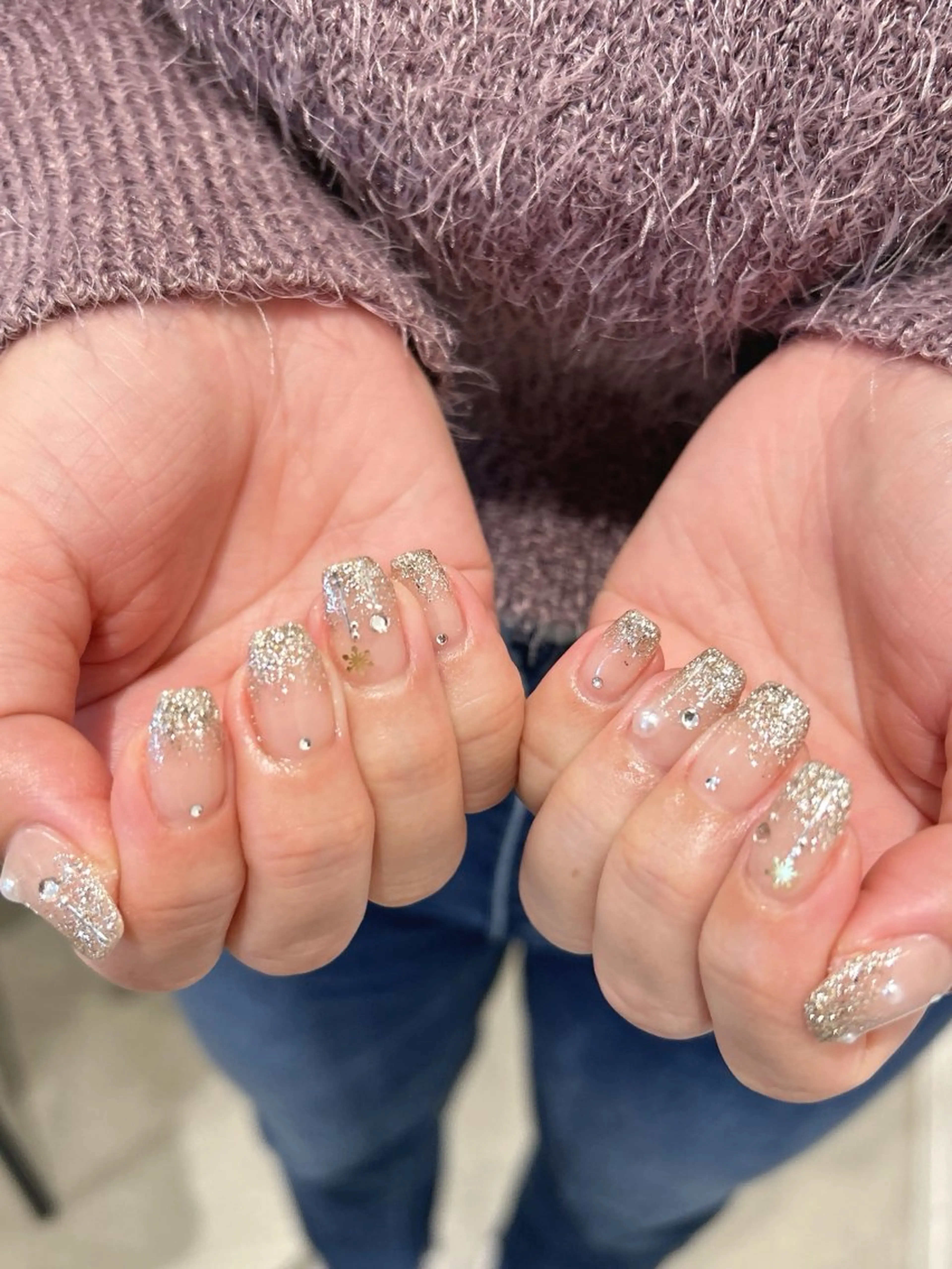 ネイル グラデーション ラメ(グリッター) ラメグラデーション ハンドネイル tote. sumileのネイルデザイン