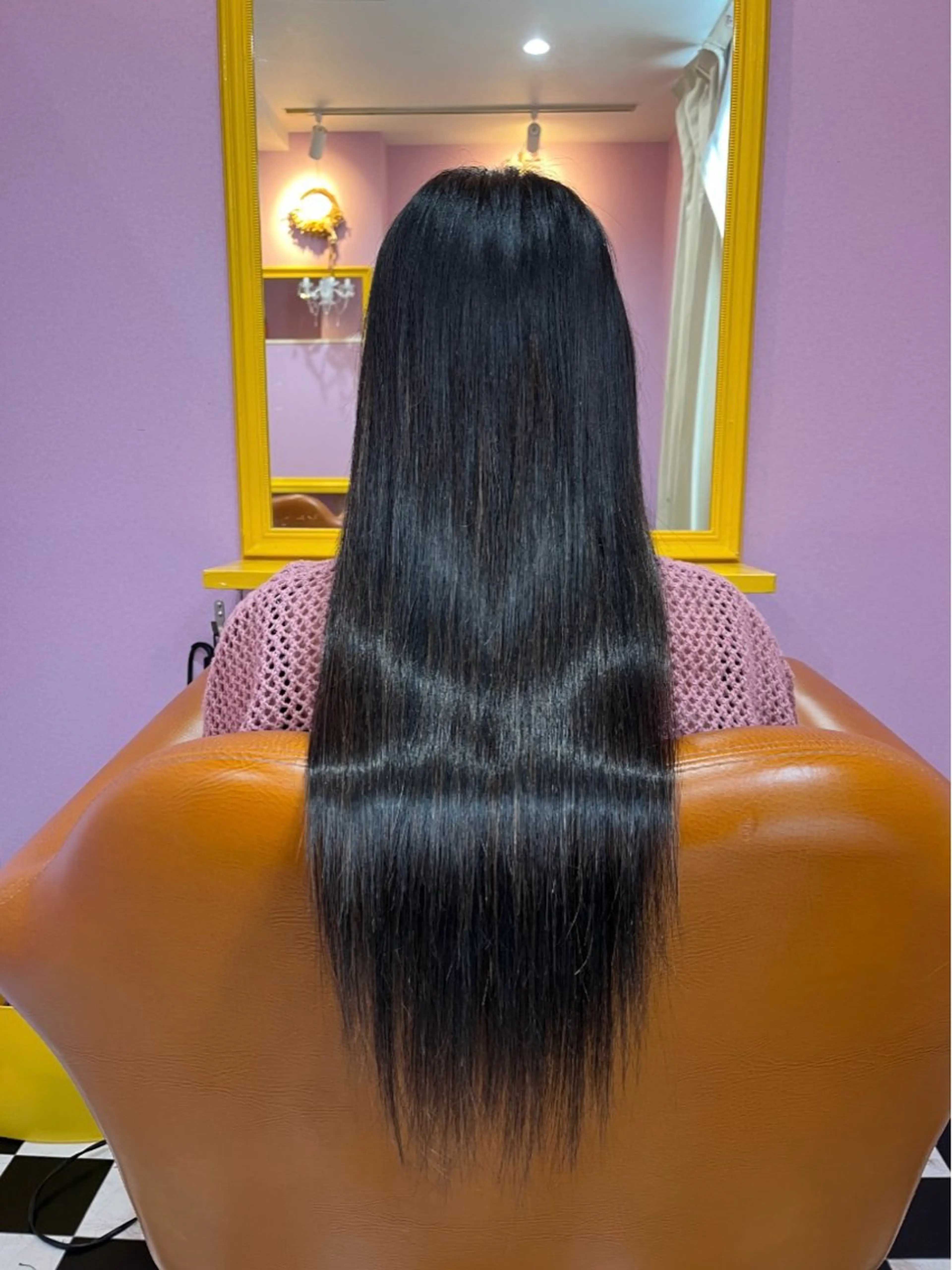 ロング カラー+ちび編み込み エクステ梅田🐨のヘアスタイル