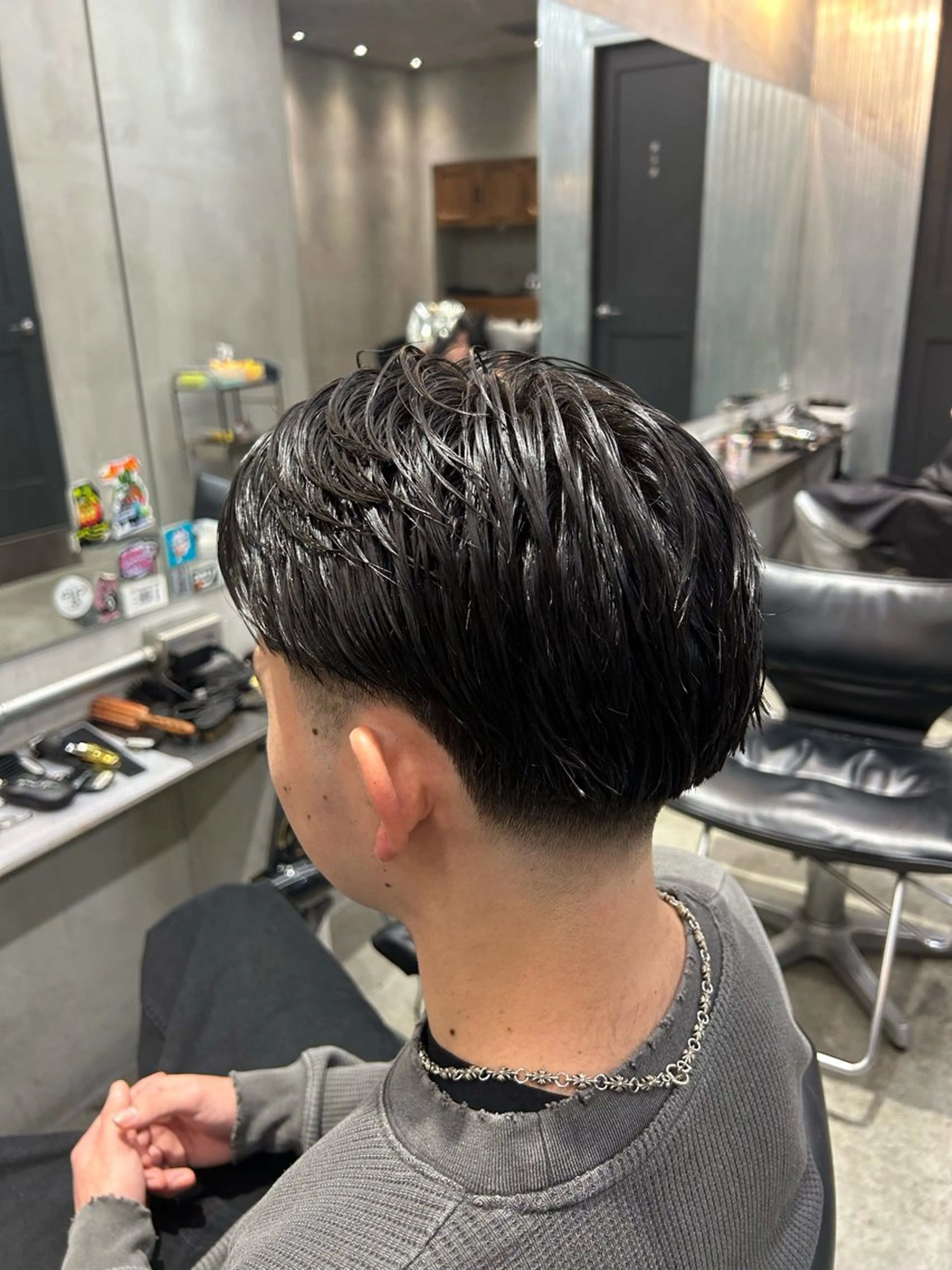 ミディアム カット 【明大前フェード/ メンズパーマ/岳】のヘアスタイル