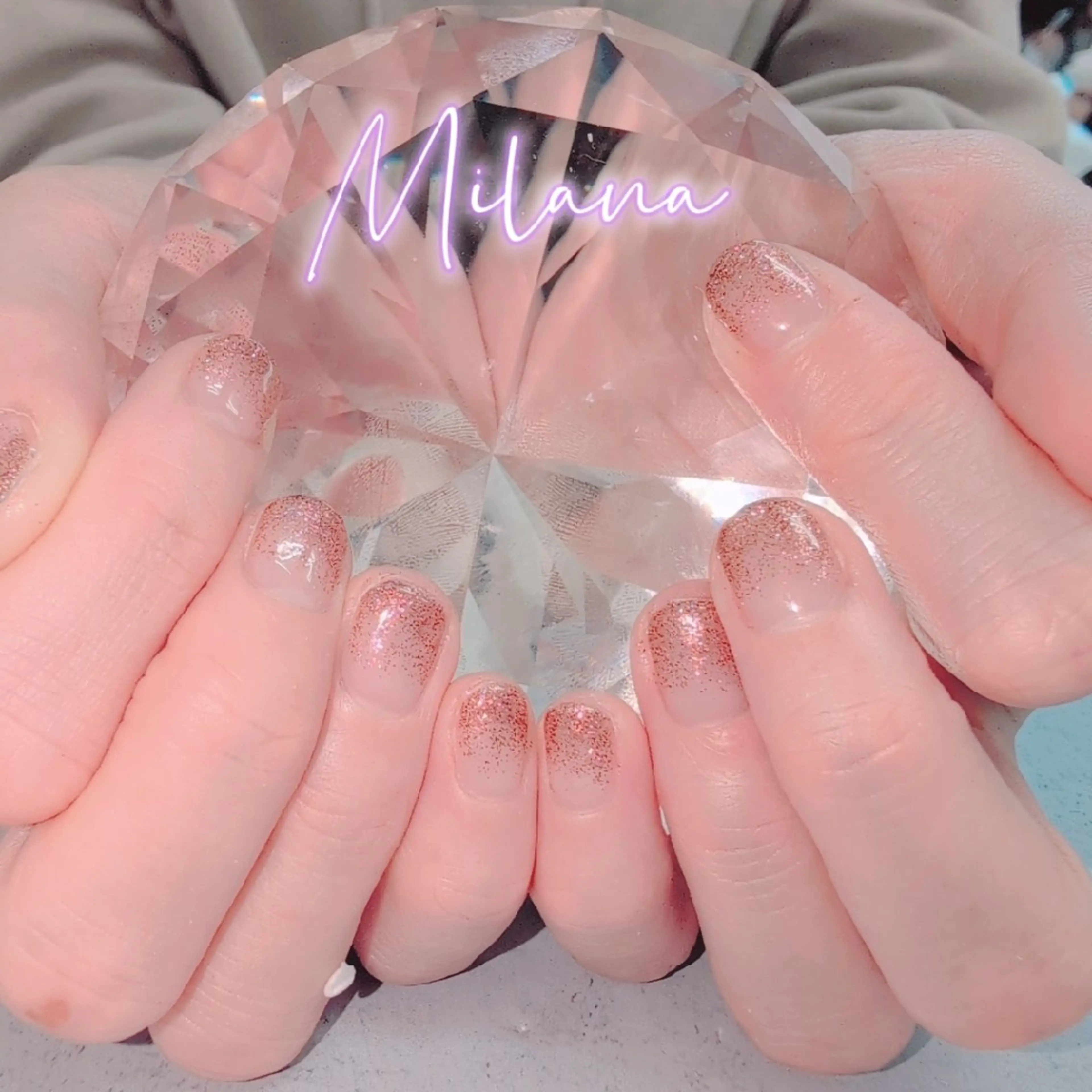 ネイル グラデーション ラメ(グリッター) ラメグラデーション ハンドネイル Milana 川瀬のネイルデザイン