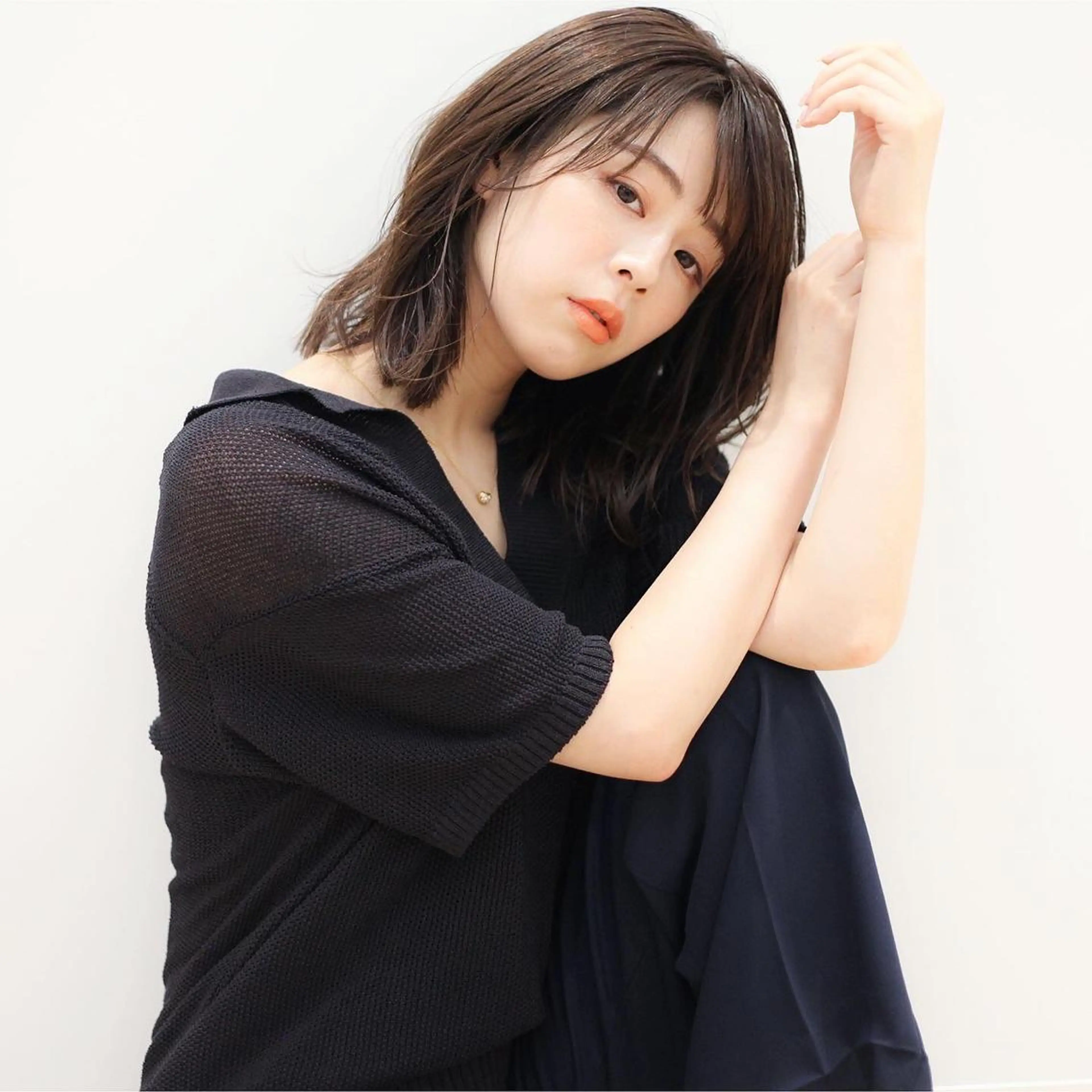 ミディアム カラー パーマ ヘアアレンジ 髪質改善/韓国風 レイヤー/田村祐樹のヘアスタイル