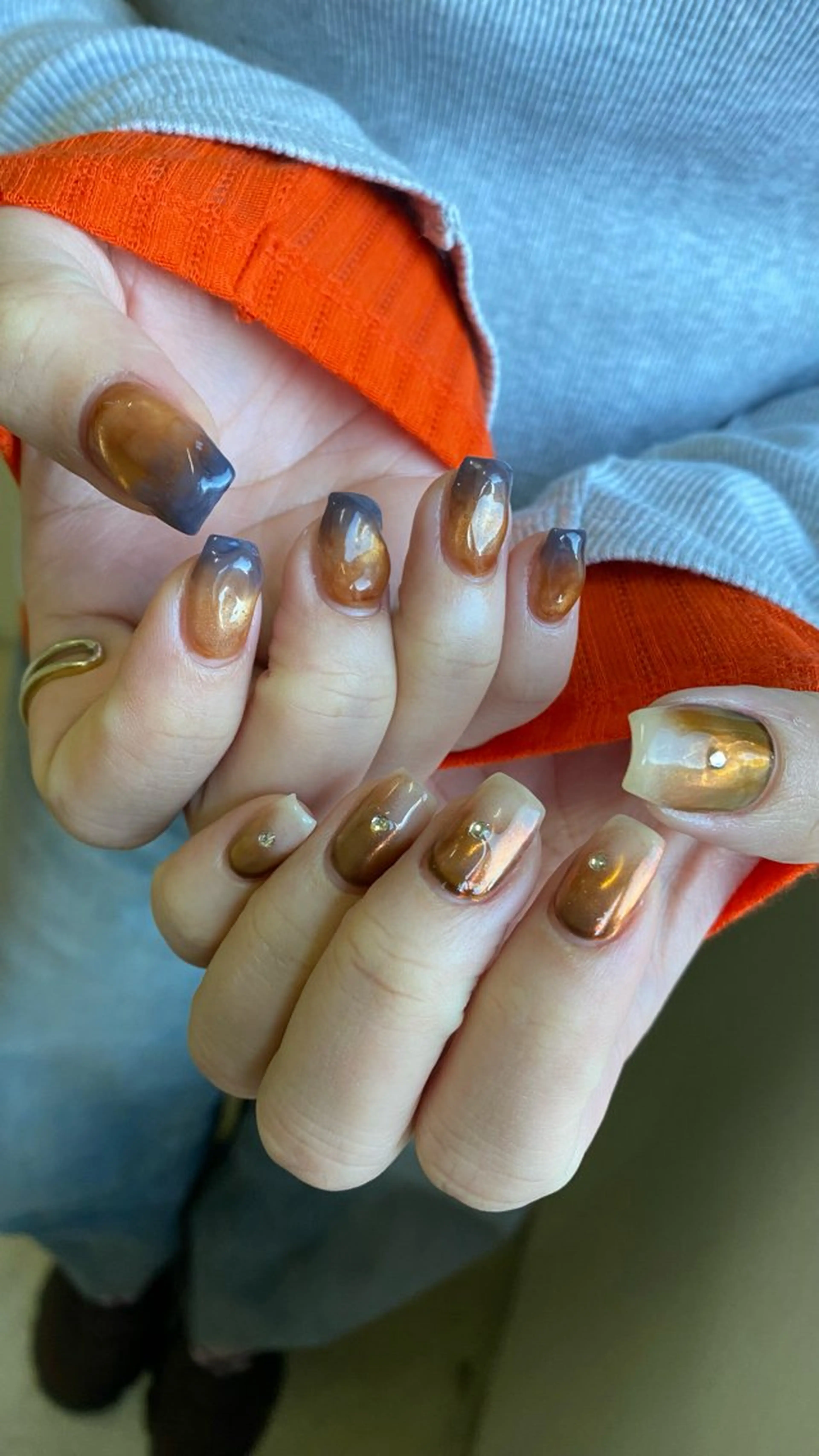 ネイル 成人式 フラッシュネイル フレンチネイル ジェルネイル マグネットネイル ハンドネイル 草加ニュアンスネイル 🌚hersのネイルデザイン