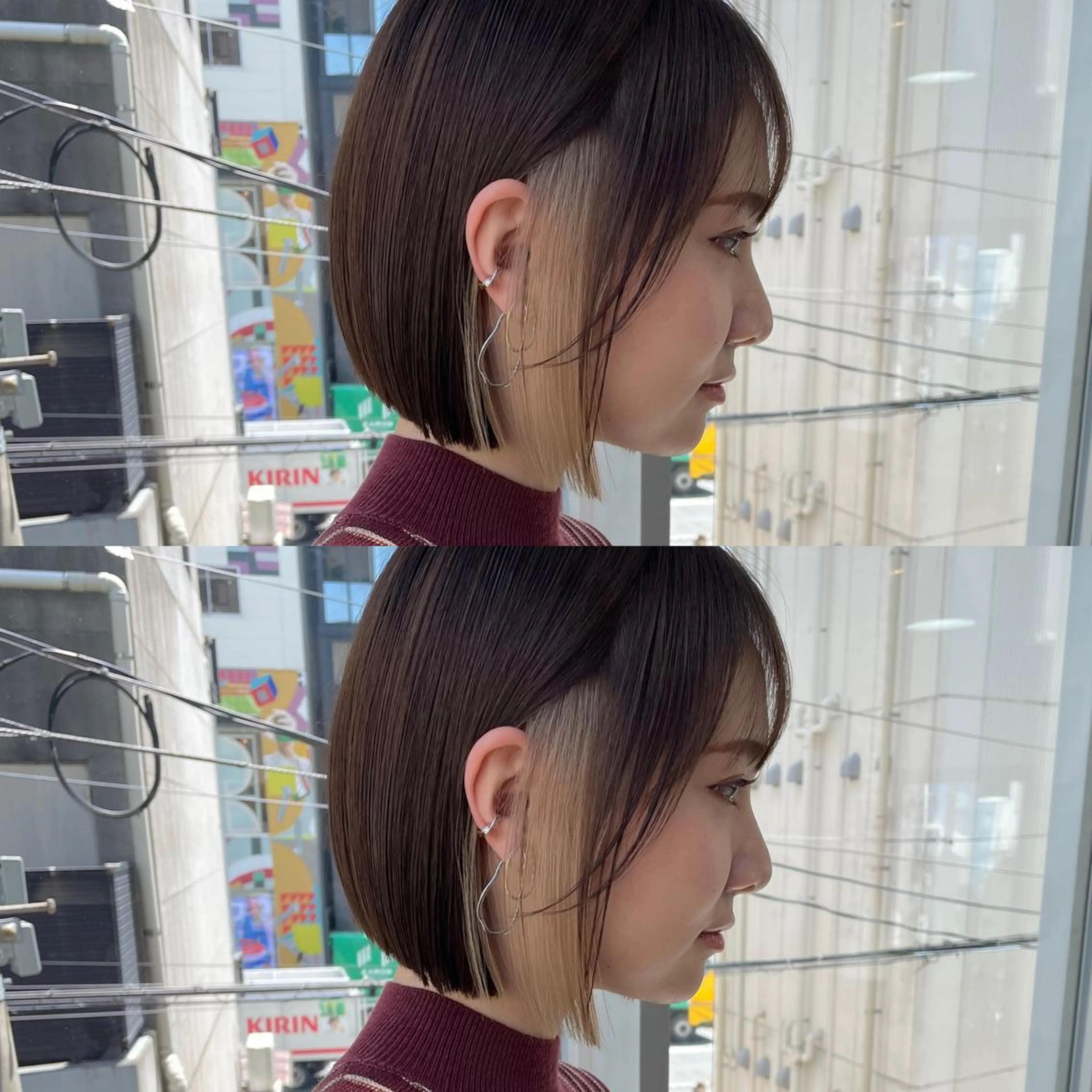 ミディアム カラー インナーカラー 💜ハイトーン💛 マジカルかいちゃんのヘアスタイル