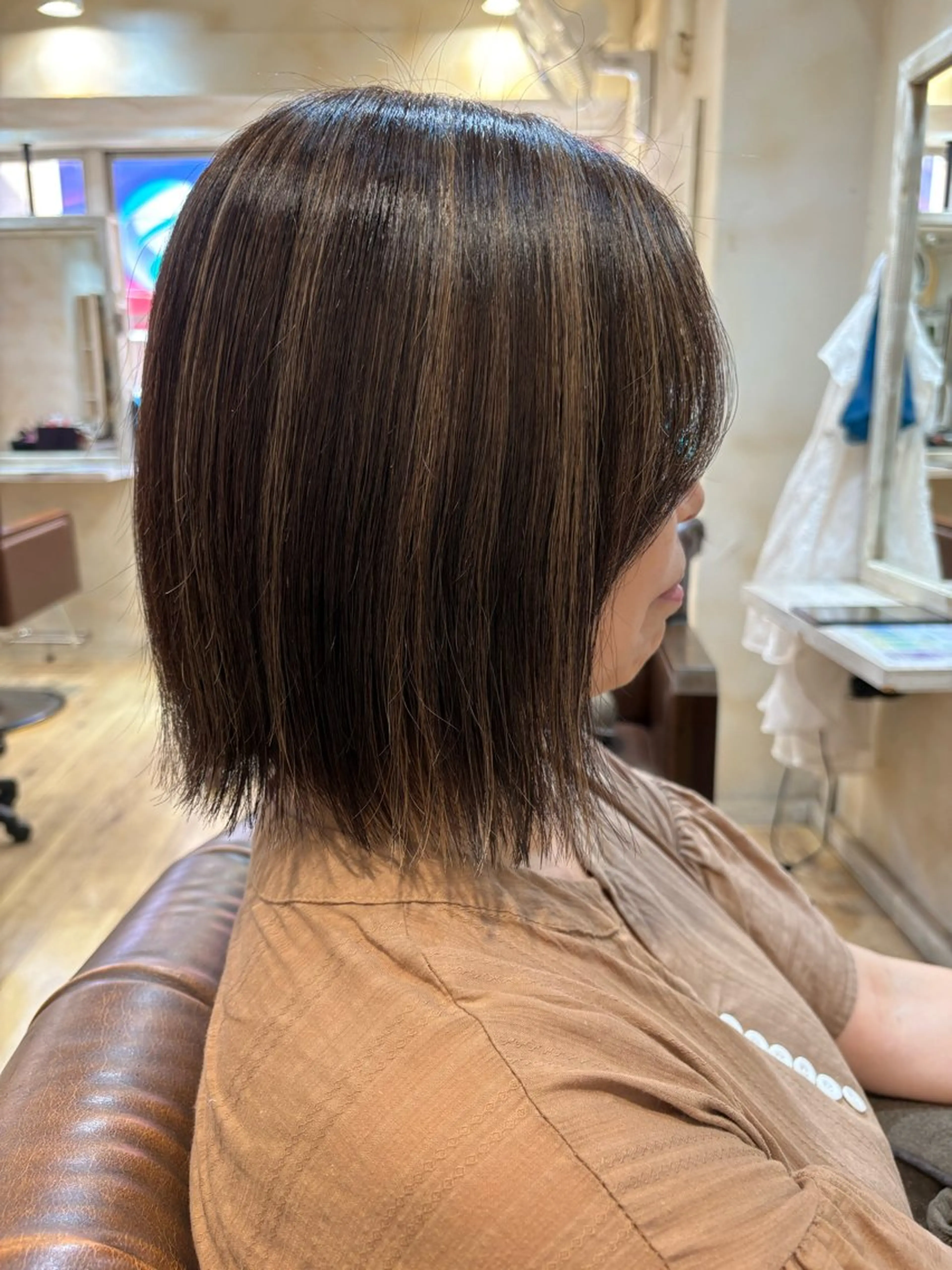 セミロング カラー カット ヘアカラー Keita 白髪ぼかしのヘアスタイル