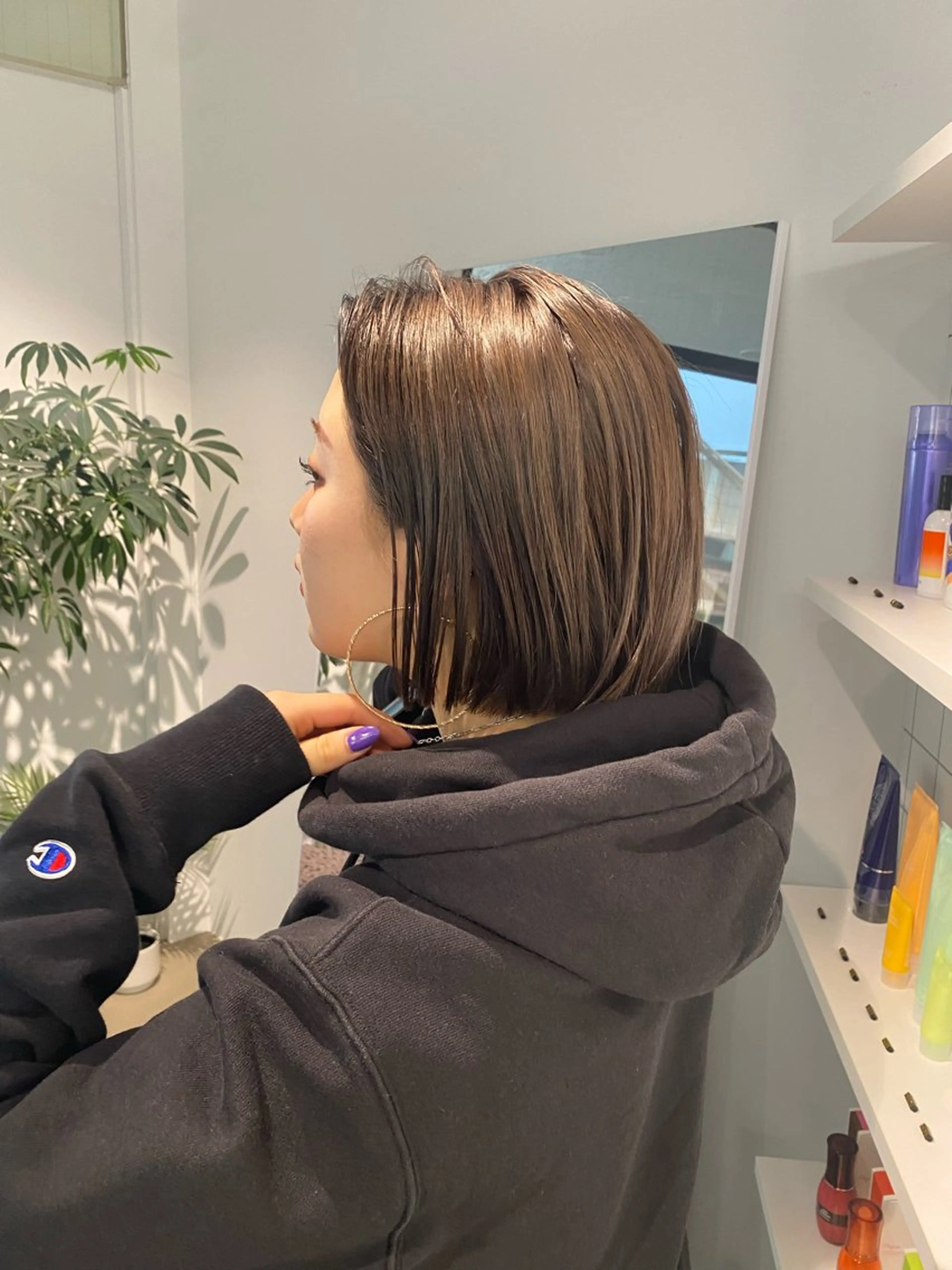 ミディアム カラー ベージュカラー オレンジ ご予約は2月まで！ maho‪🐈🎀のヘアスタイル