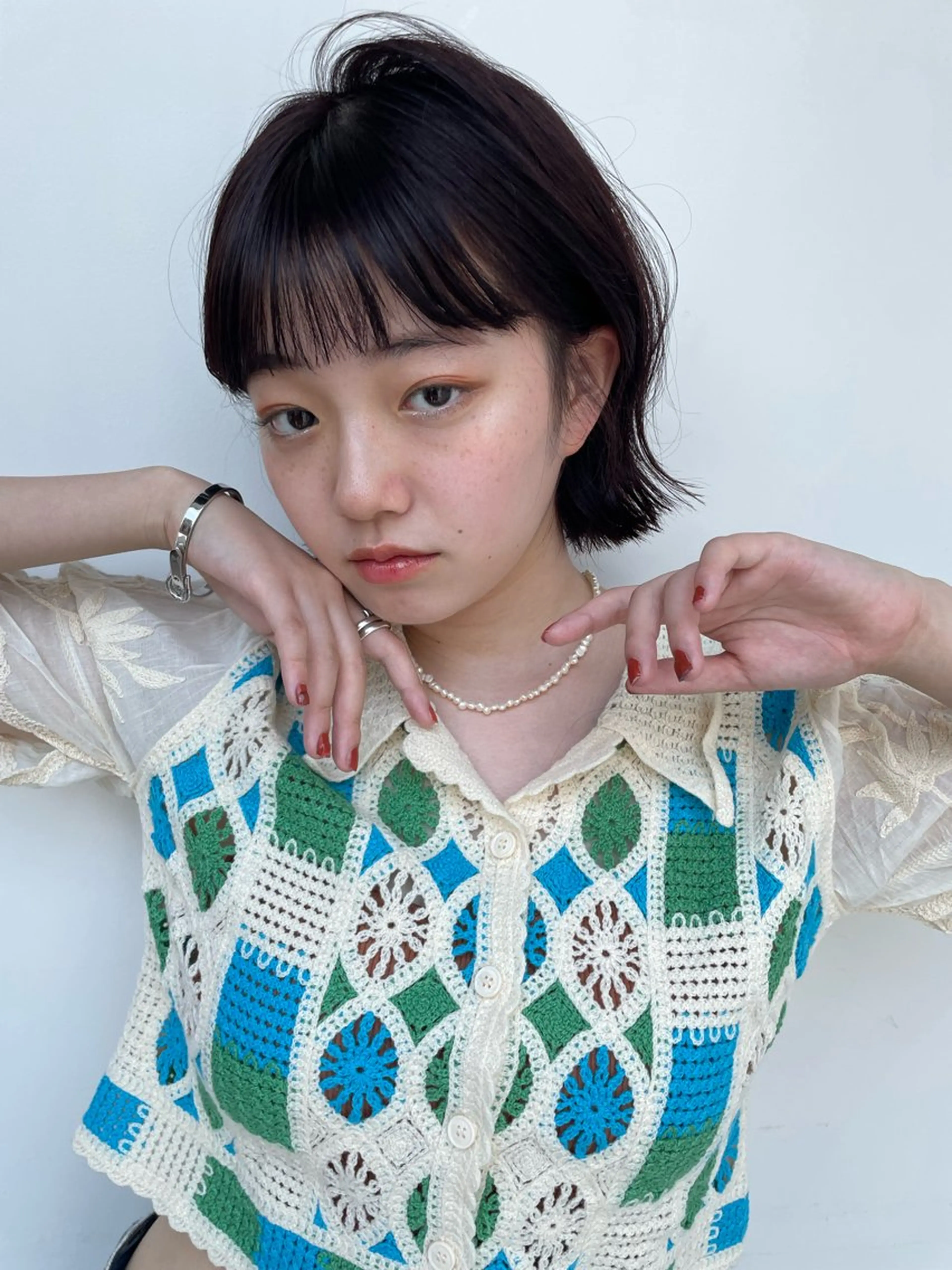 ミディアム カラー ボブ カット ヘアカラー ボブ/ミディアム 親しみやすさ/さくらのヘアスタイル