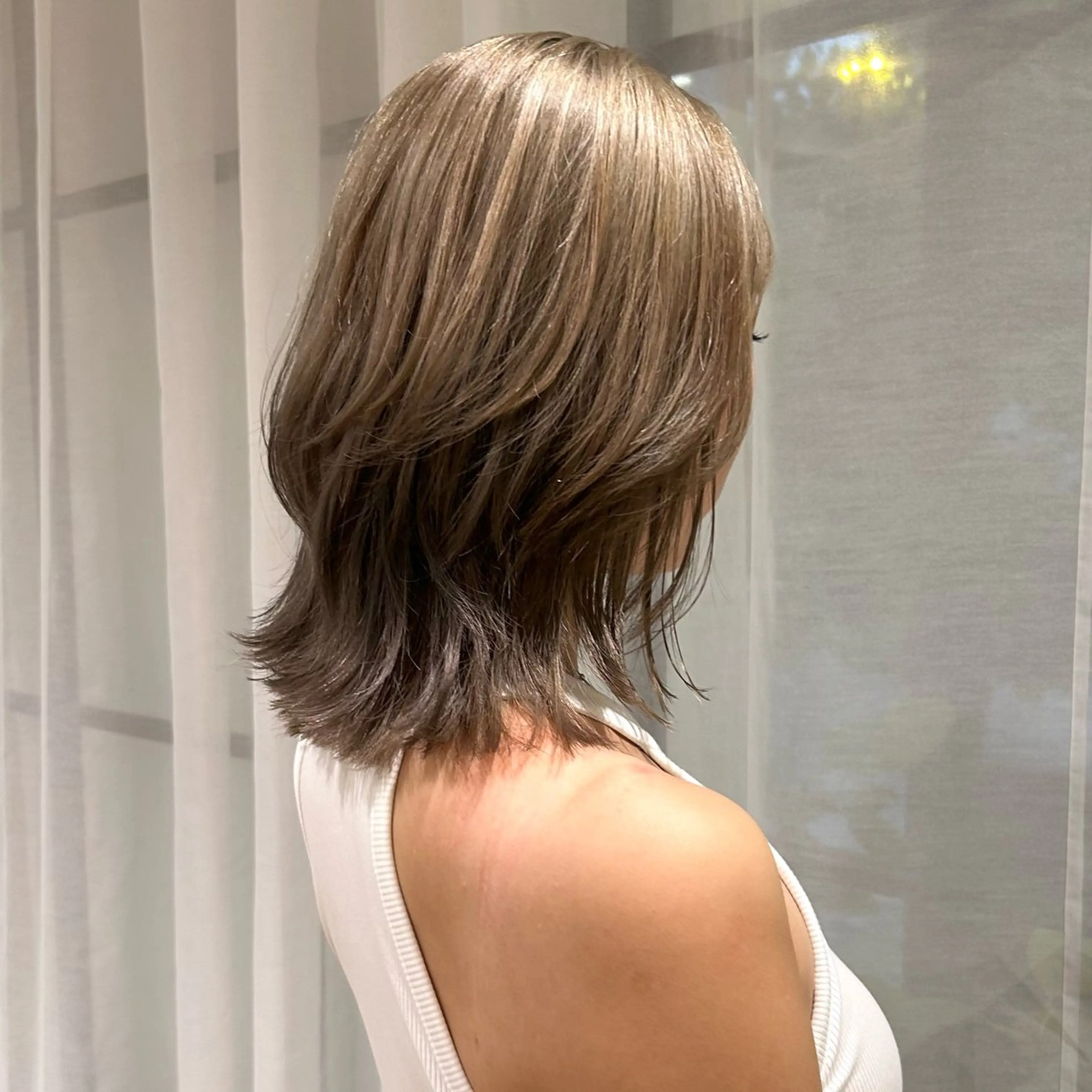 ミディアム カラー レイヤーカット ヘアカラー ボブレイヤー/ ブリーチ/miyuuのヘアスタイル
