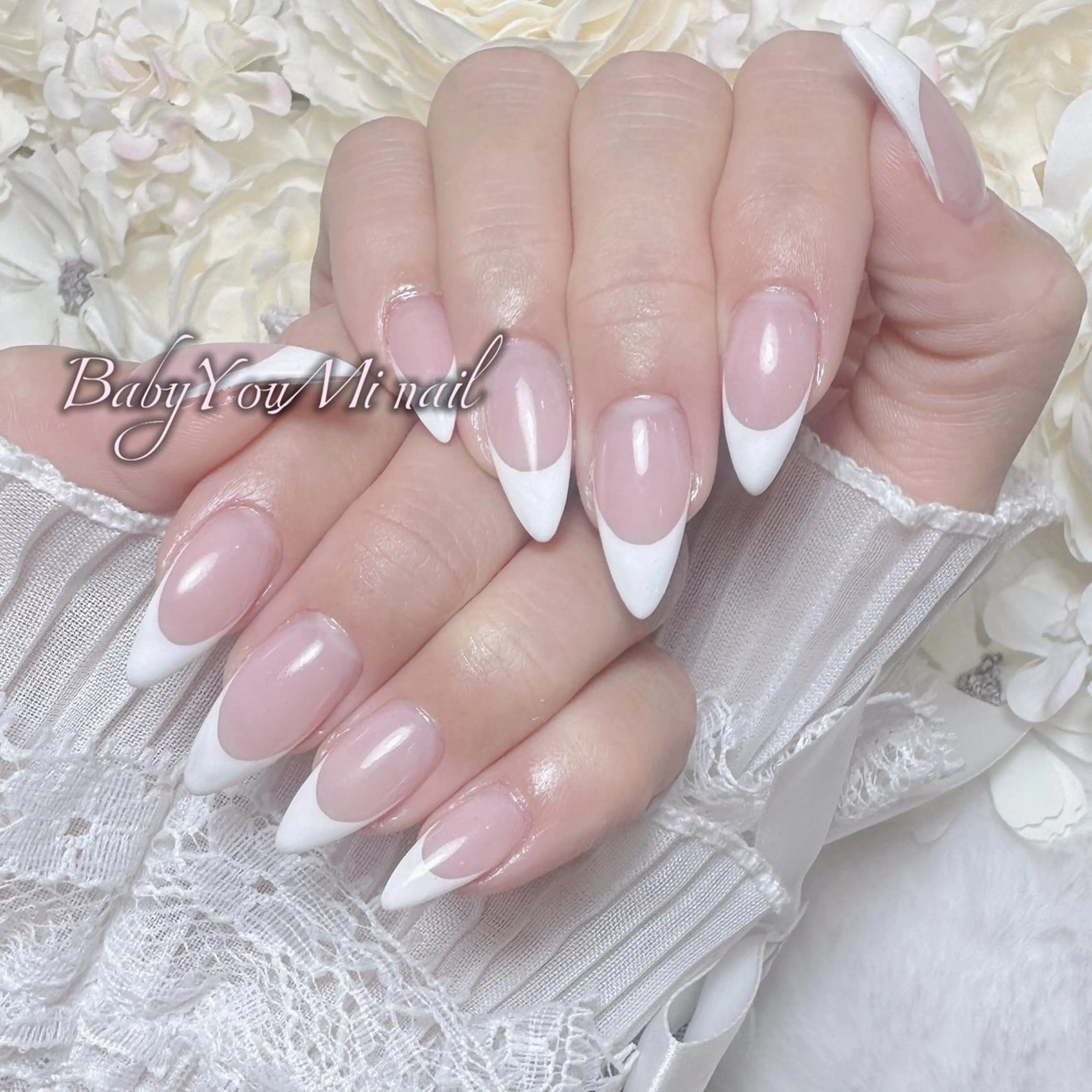 ネイル オーロラネイル チークネイル 成人式 フットネイル フレンチネイル ハンドネイル BabyYouMi nailのネイルデザイン