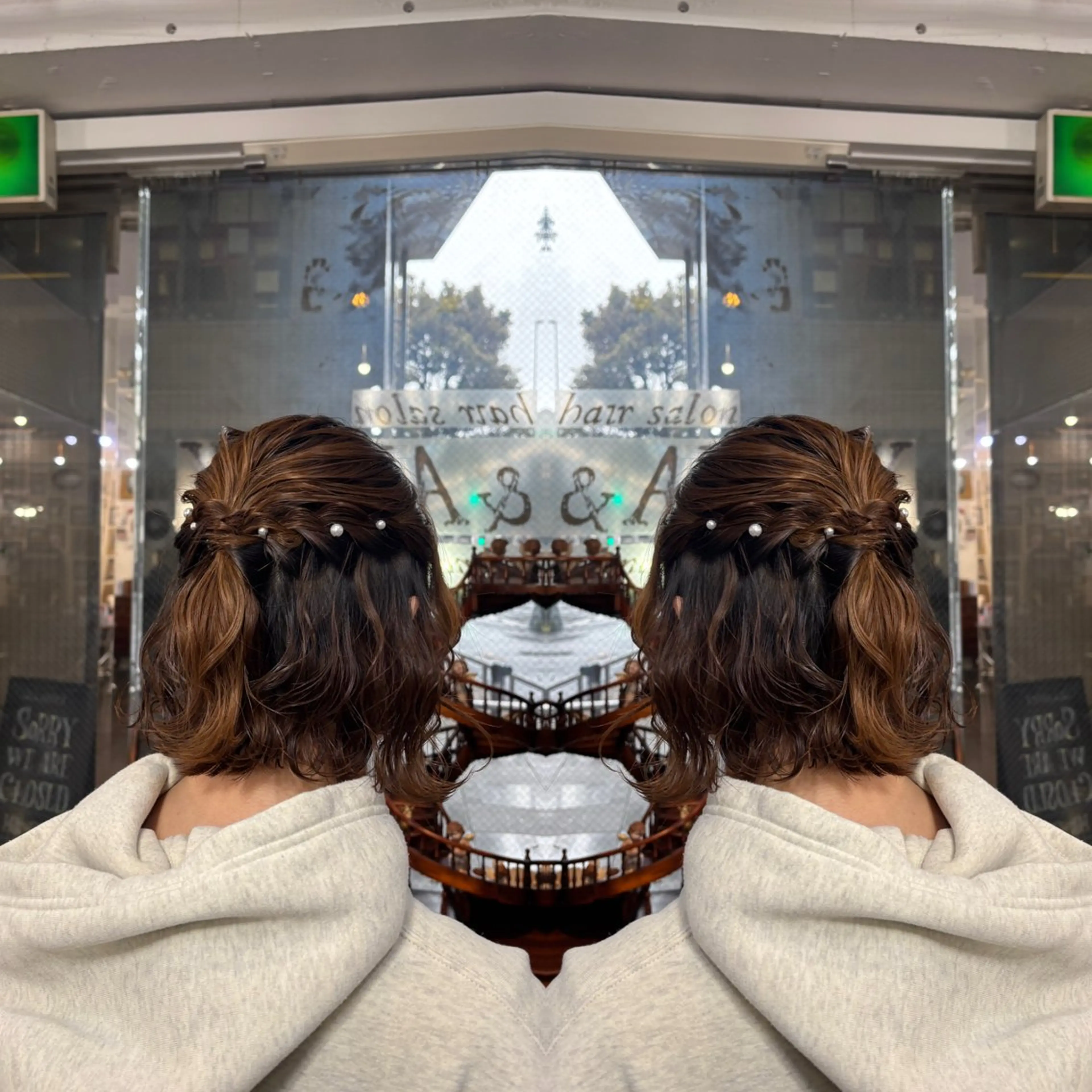 ショート ヘアアレンジ ヘアセット 💎ハイトーン/艶 カラー モエカ💎のヘアスタイル