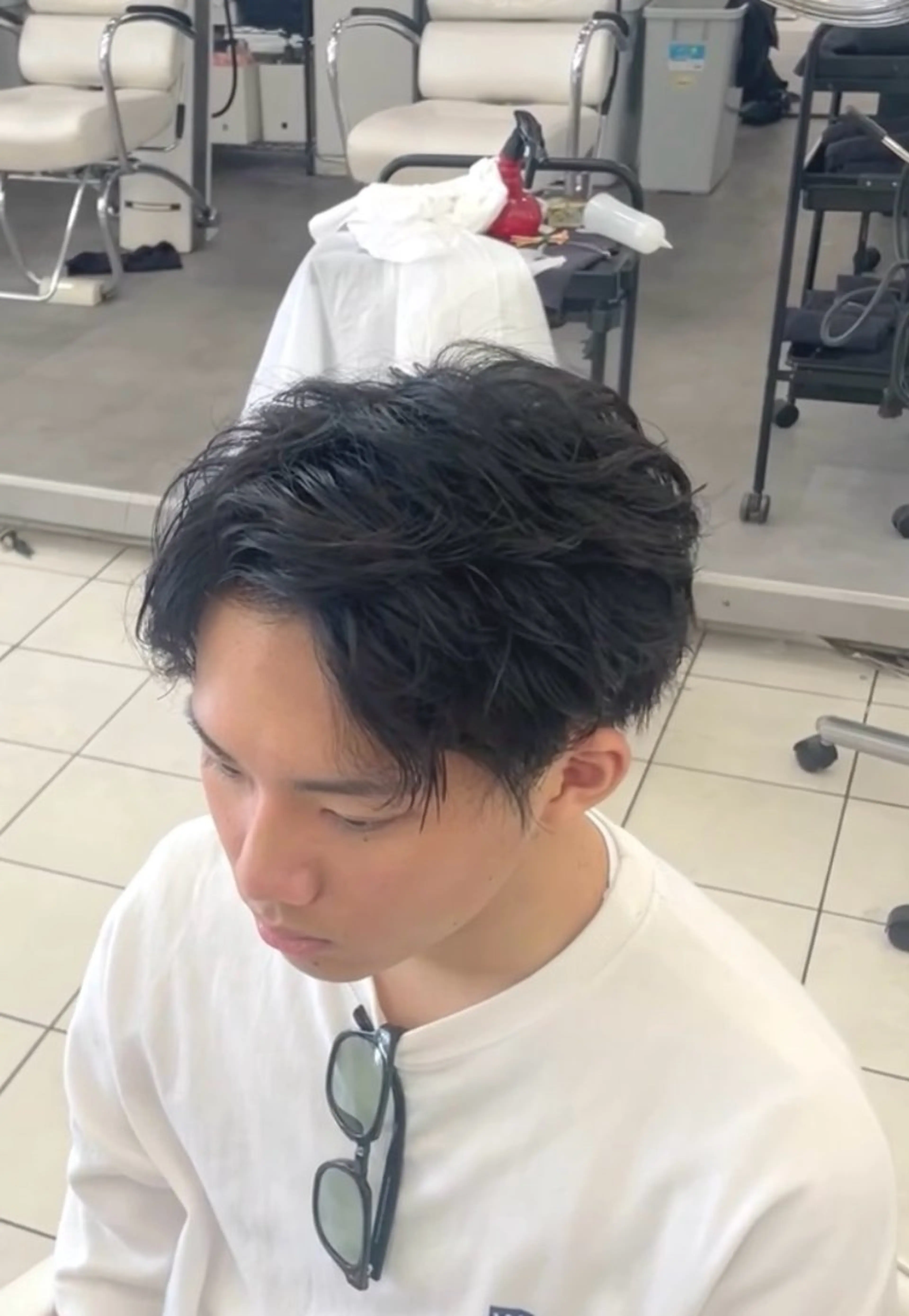 パーマ カット パーマ 成瀬スパイラル パーマ清水大隼のヘアスタイル