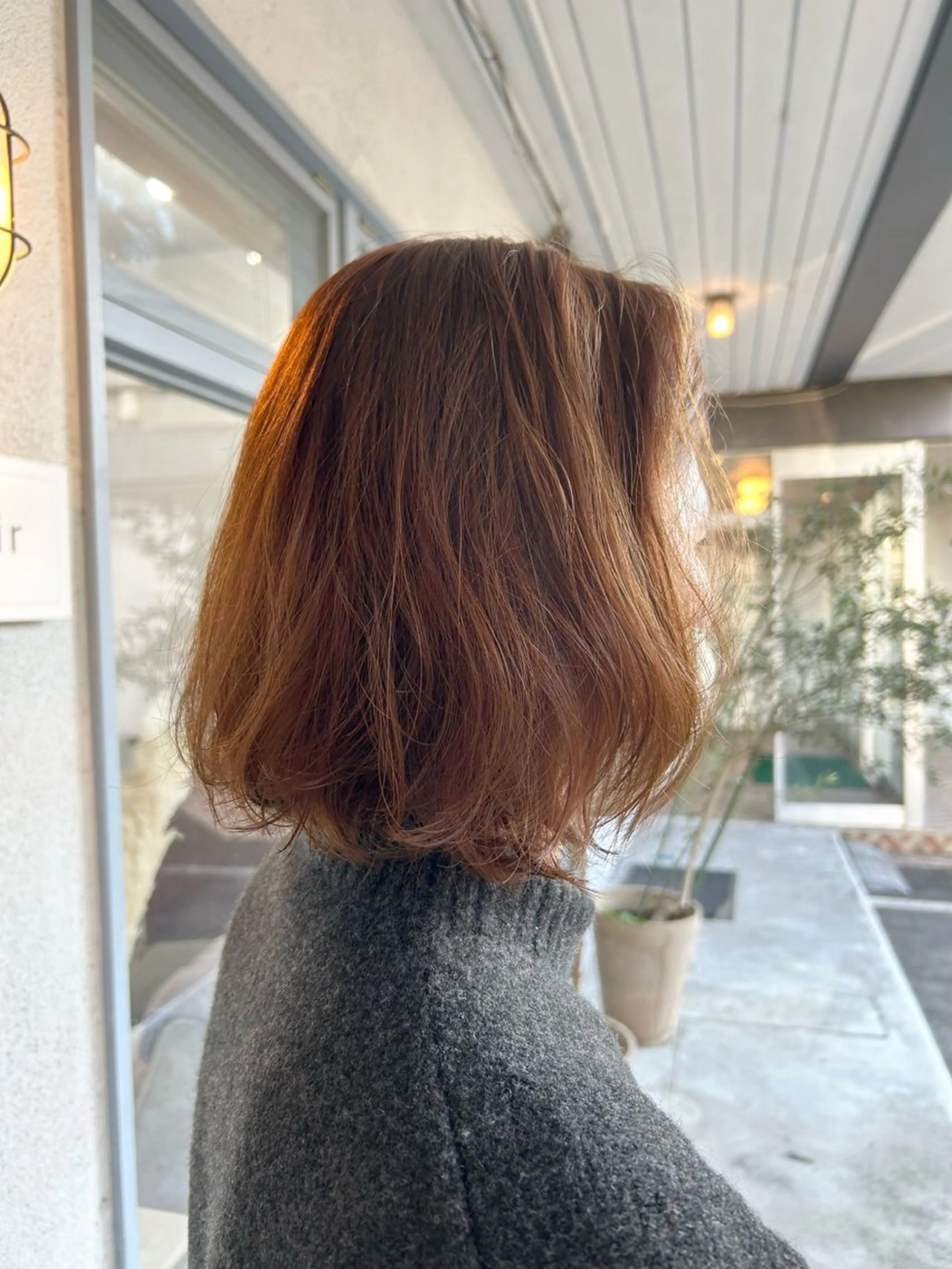 ショート オレンジブラウン 髪質改善 韓国風ヘア ヘアカラー 本澤 朋香のヘアスタイル