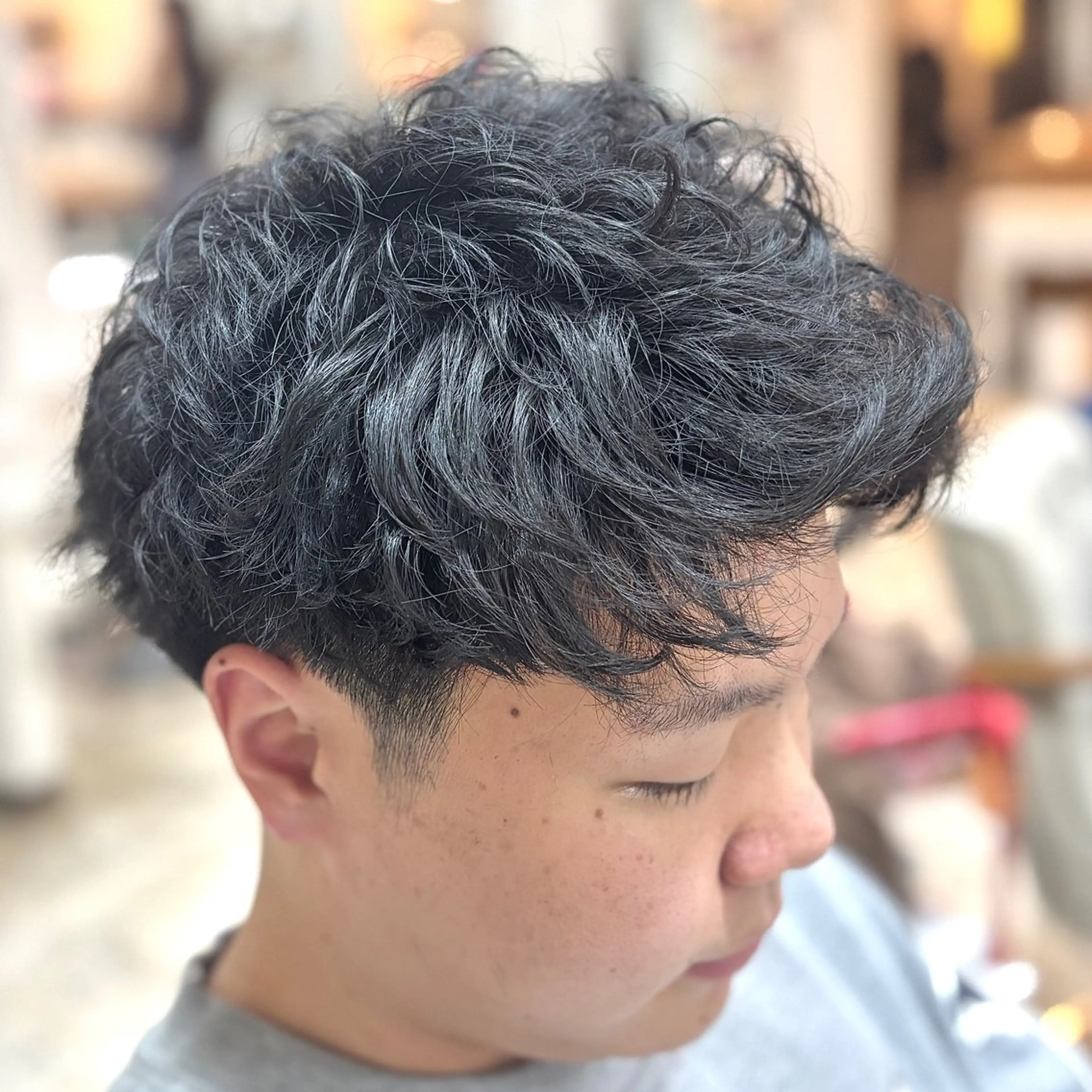 ショート パーマ メンズ カット パーマ 💥桜木町メンズ専門 💥ルキのヘアスタイル