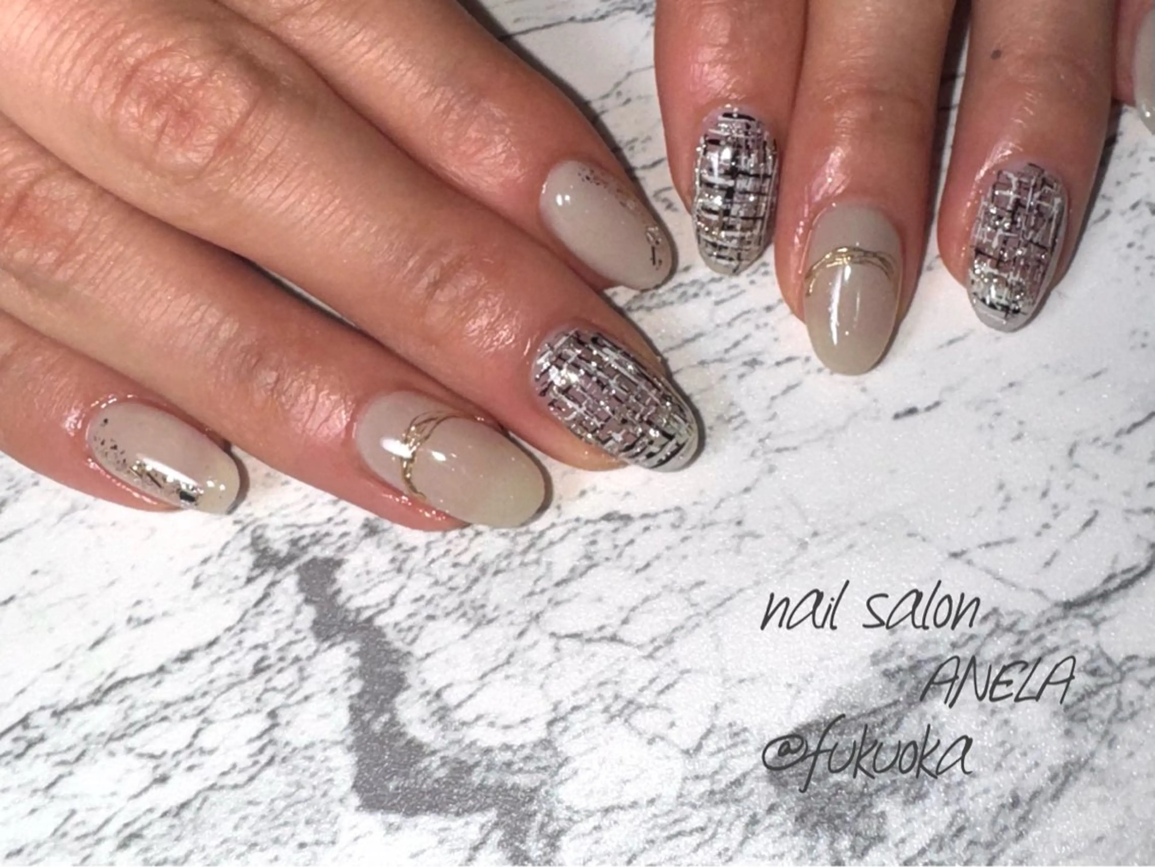 ネイル ツイードネイル nail salon ANELA mayaのネイルデザイン